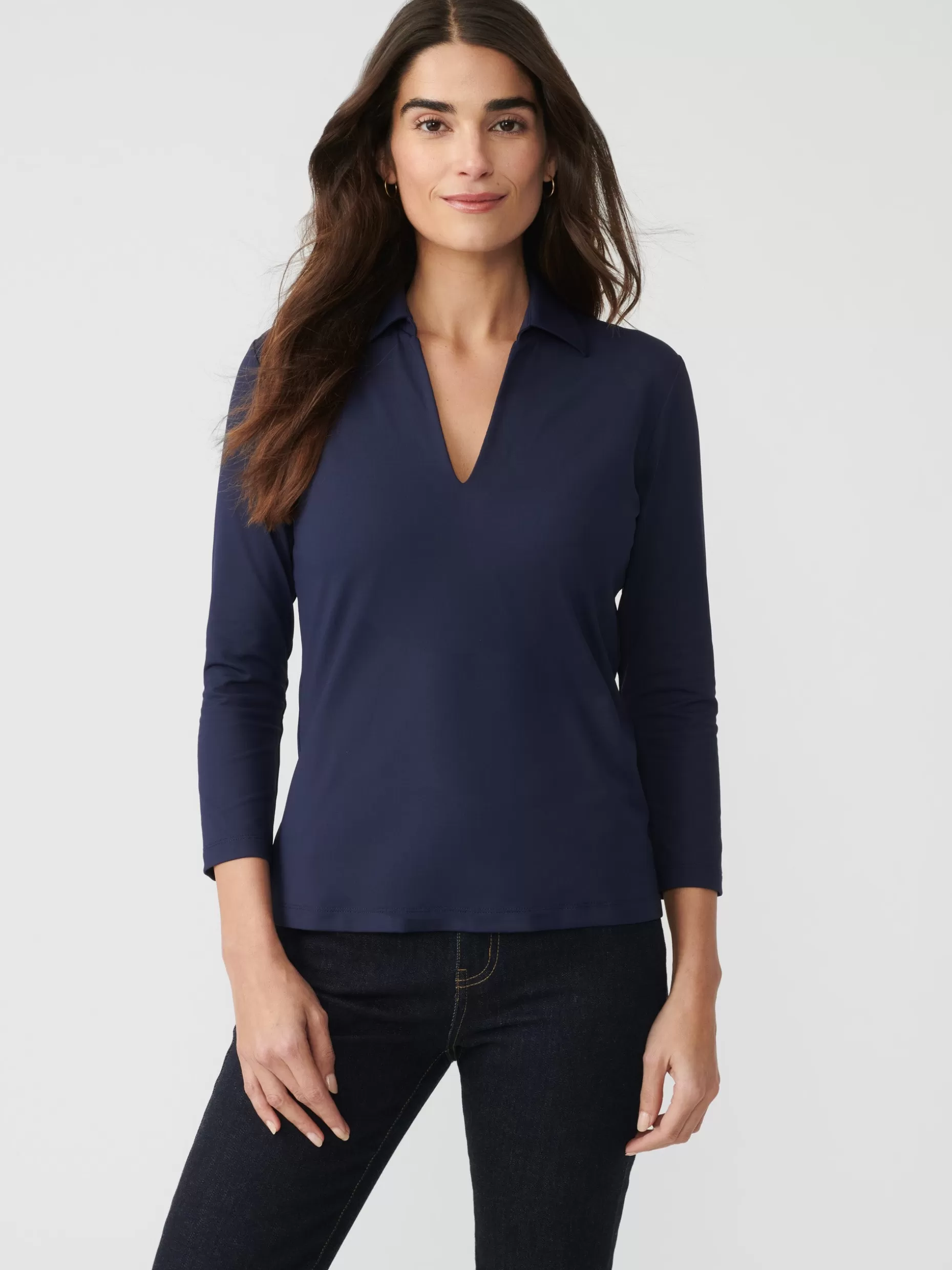 J. McLaughlin Aida 3/4 Sleeve Top-Women Tops | Tees