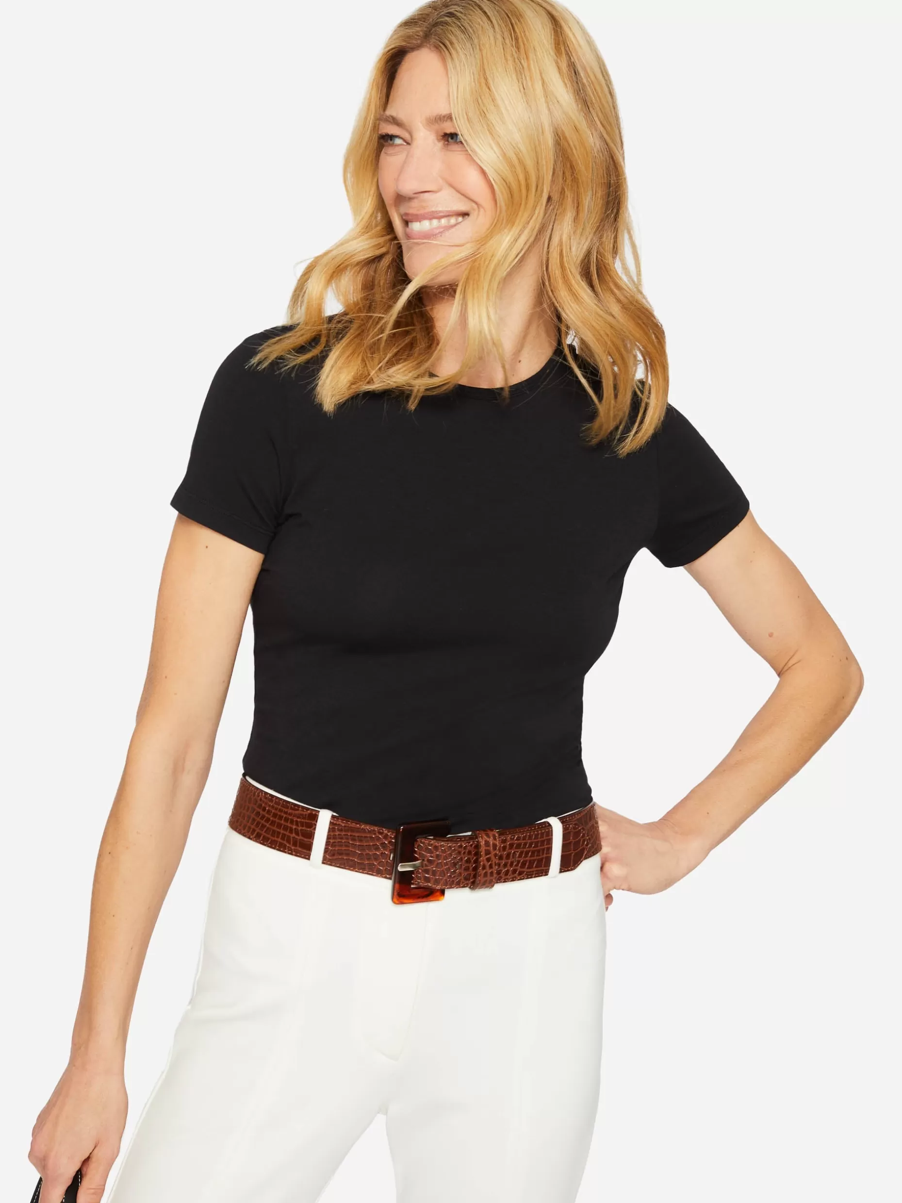 J. McLaughlin Allie Cap Sleeve Tee-Women Tops | Tees