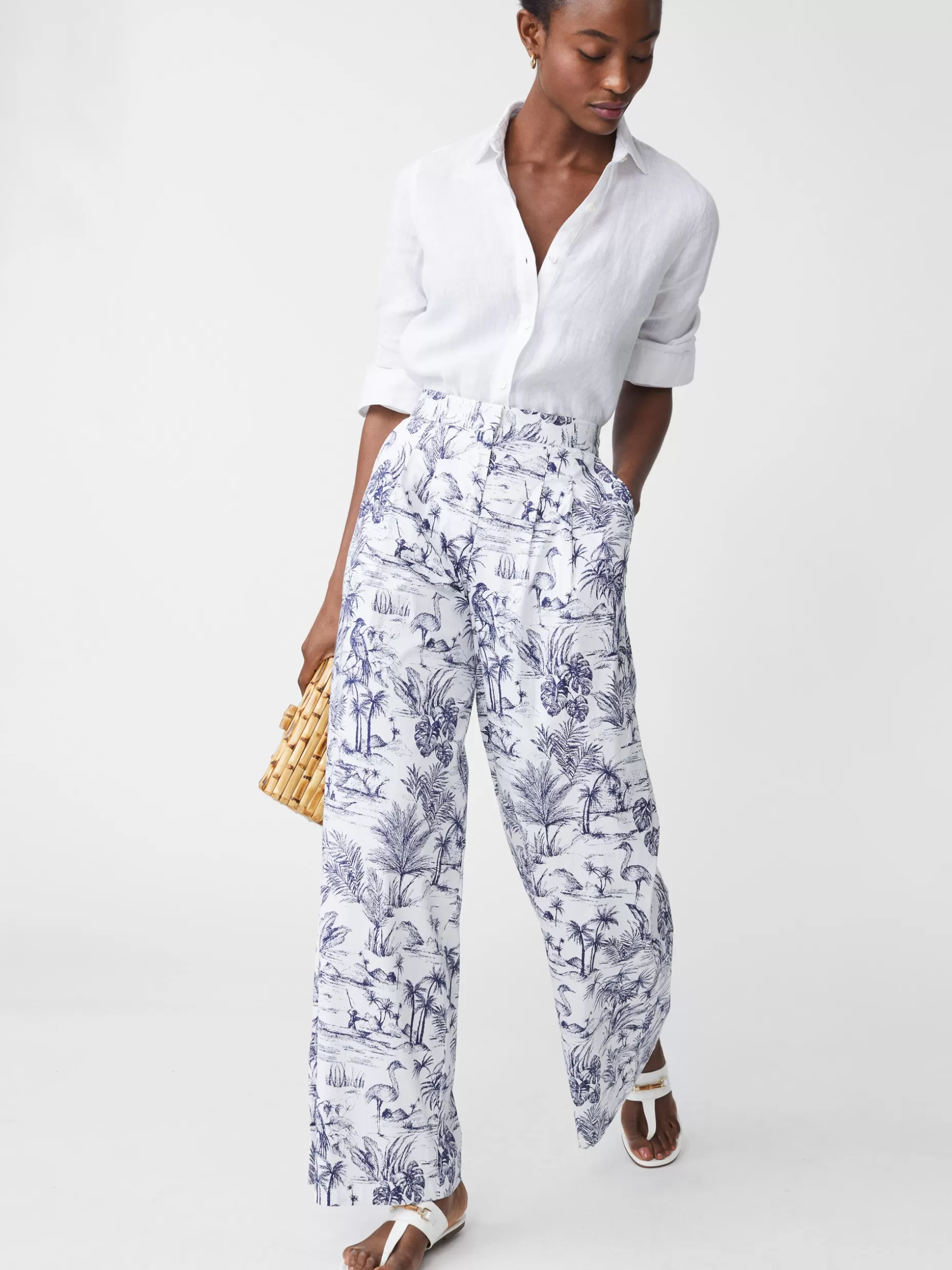 J. McLaughlin Amal Pants In Heron Toile-Women Suits & Sets | Pants