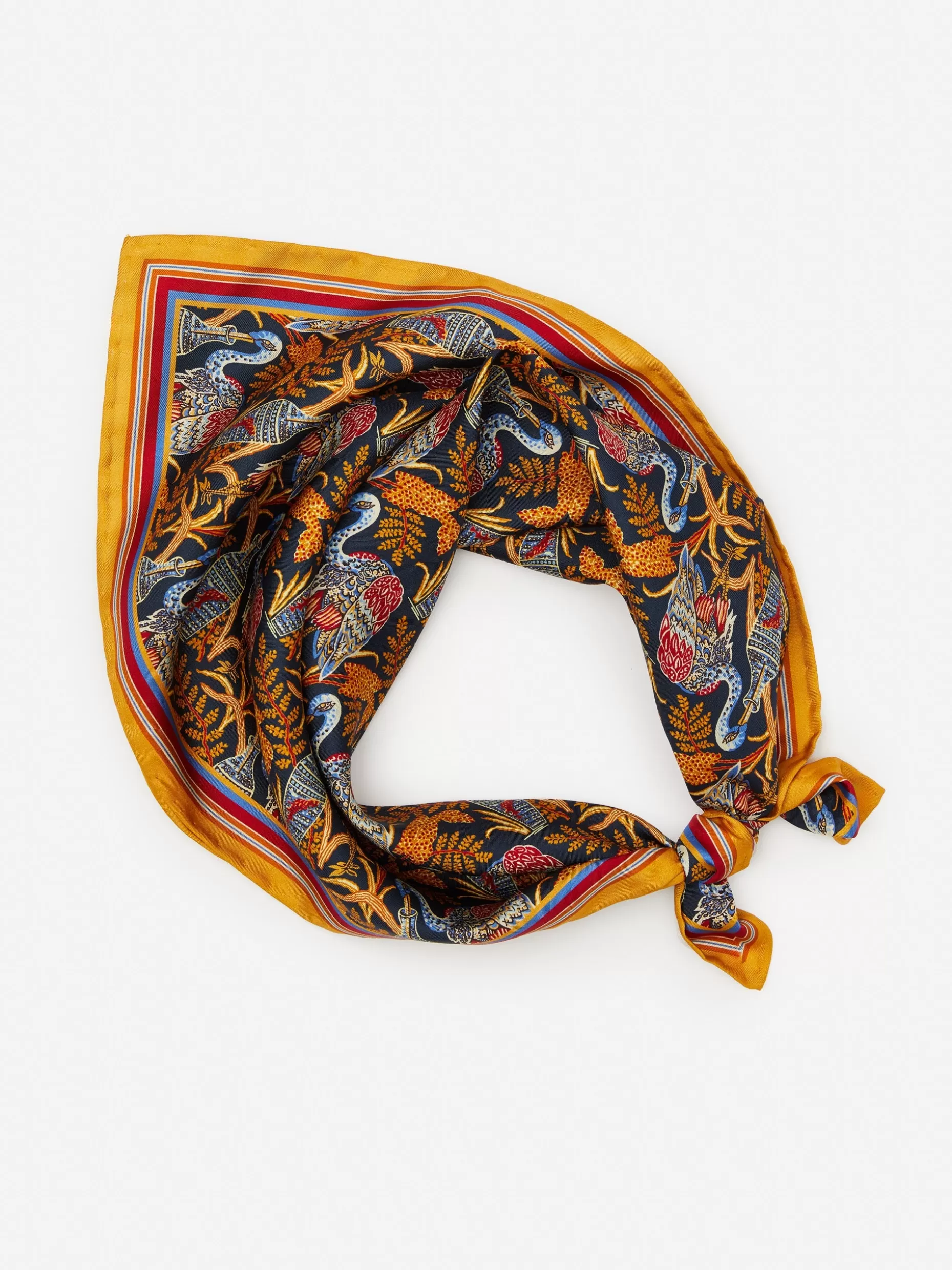 J. McLaughlin Amoura Silk Scarf In Rare Bird Square-Women Scarves