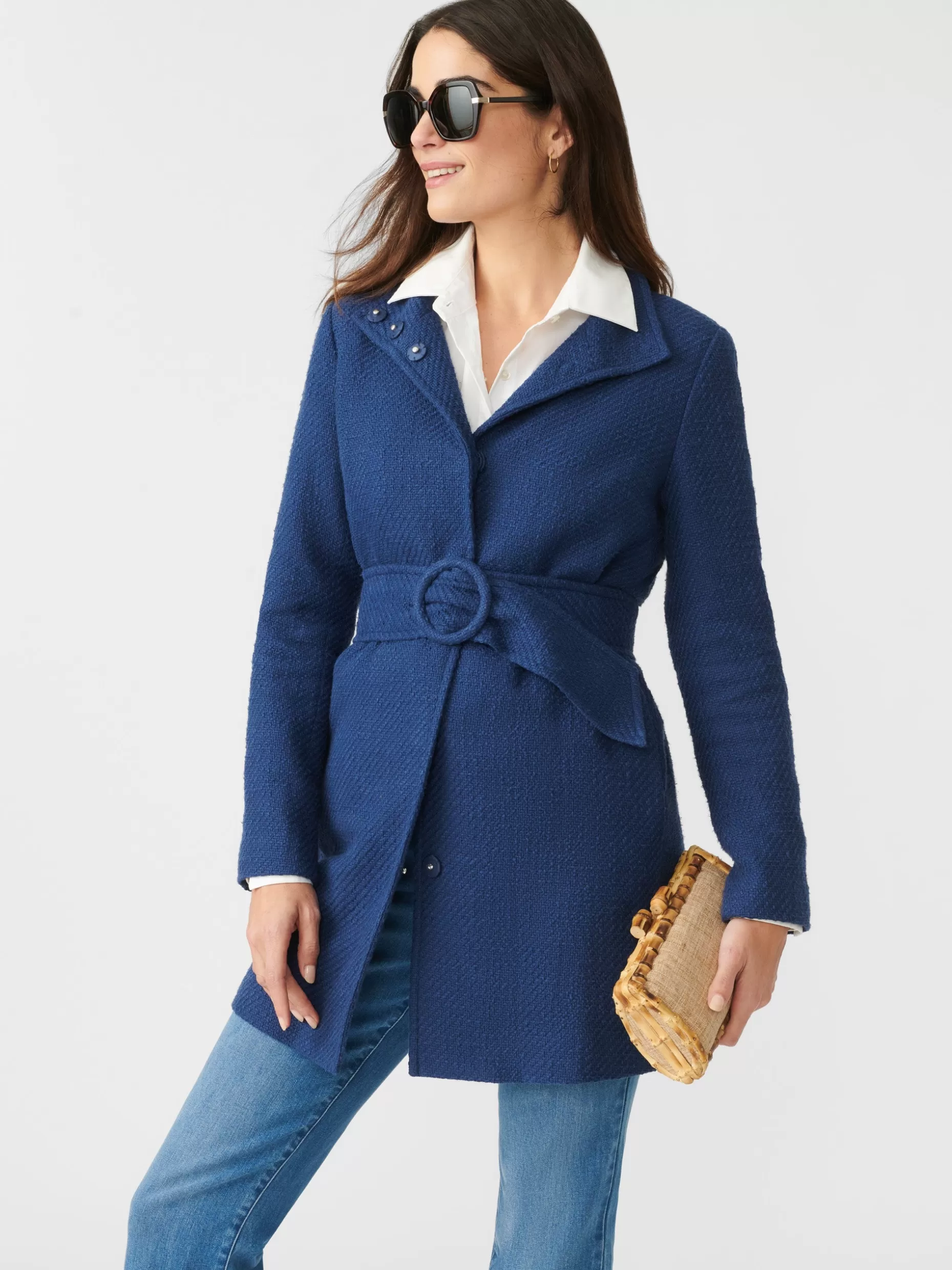 J. McLaughlin Arden Tweed Coat-Women Jackets & Outerwear | Sweaters