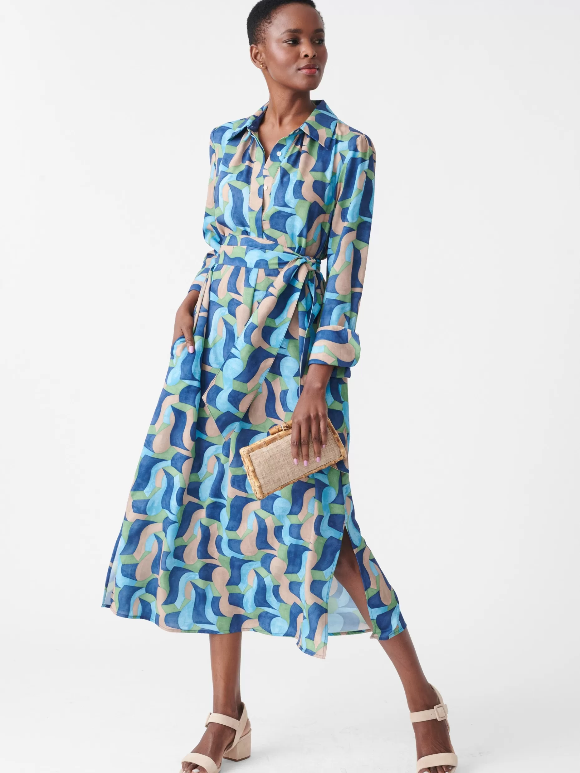 J. McLaughlin Belle Dress In Abstract Chaise-Women Dresses