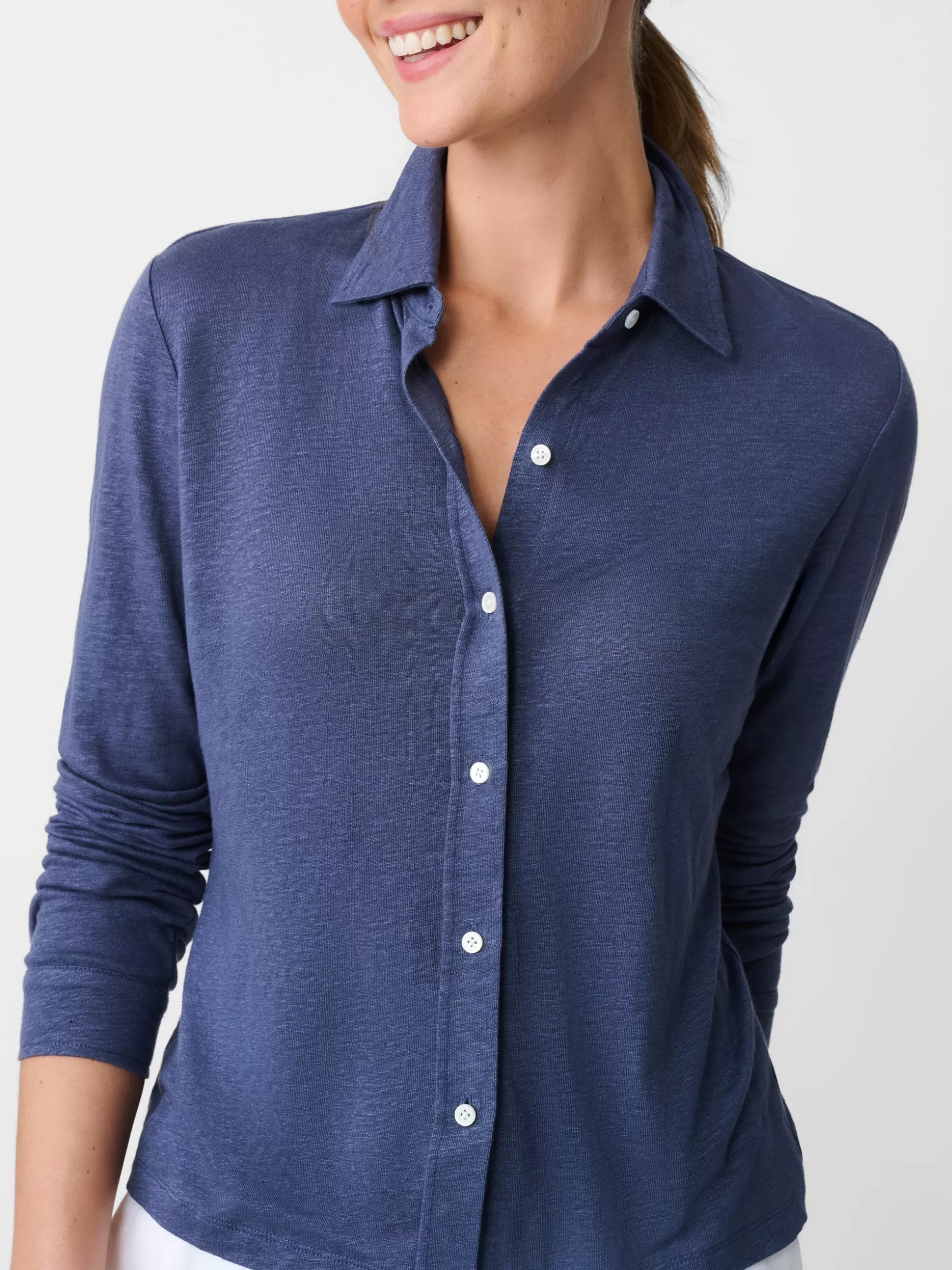 J. McLaughlin Betty Linen Shirt-Women Tops