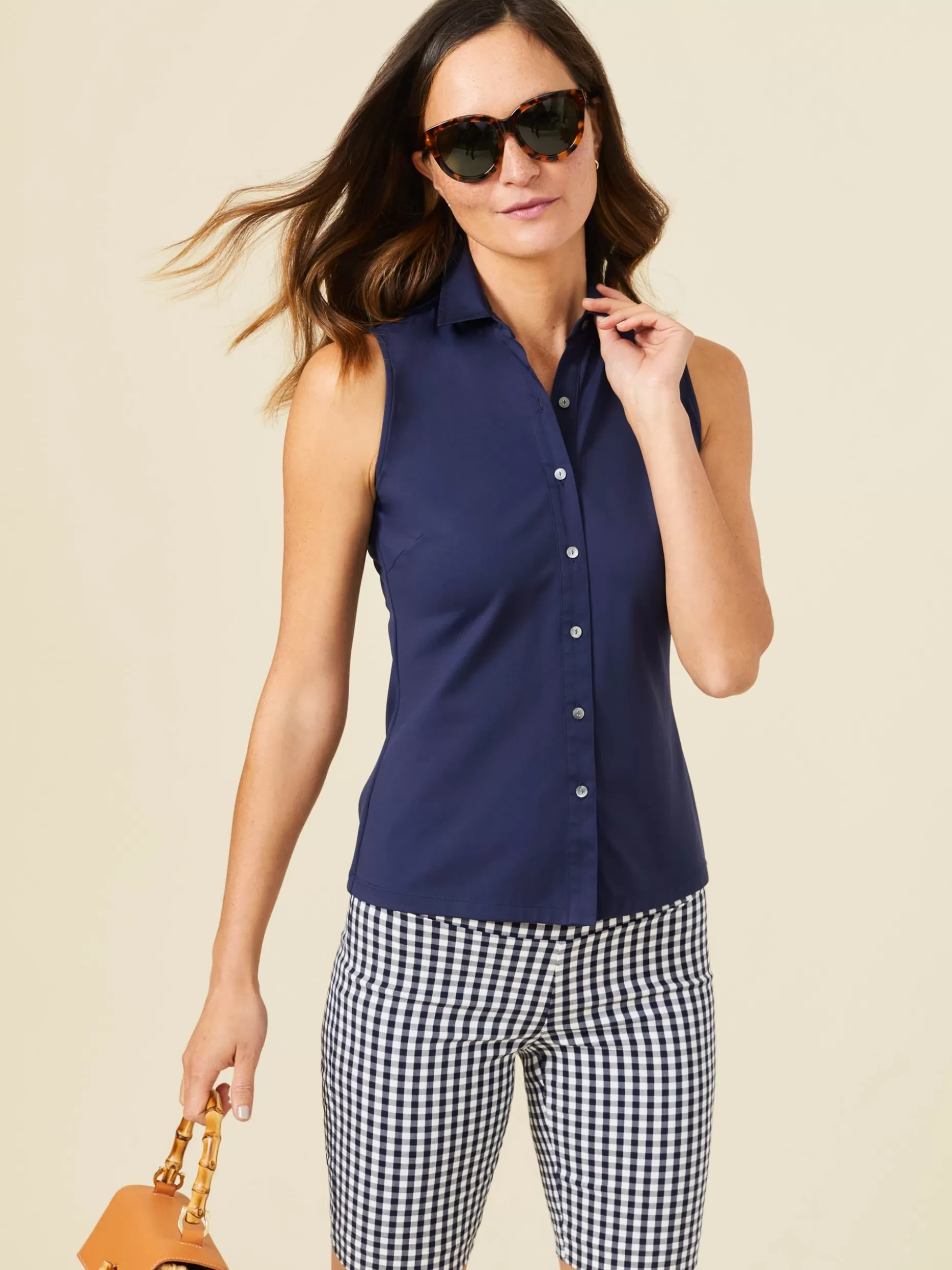 J. McLaughlin Betty Sleeveless Shirt-Women Tops