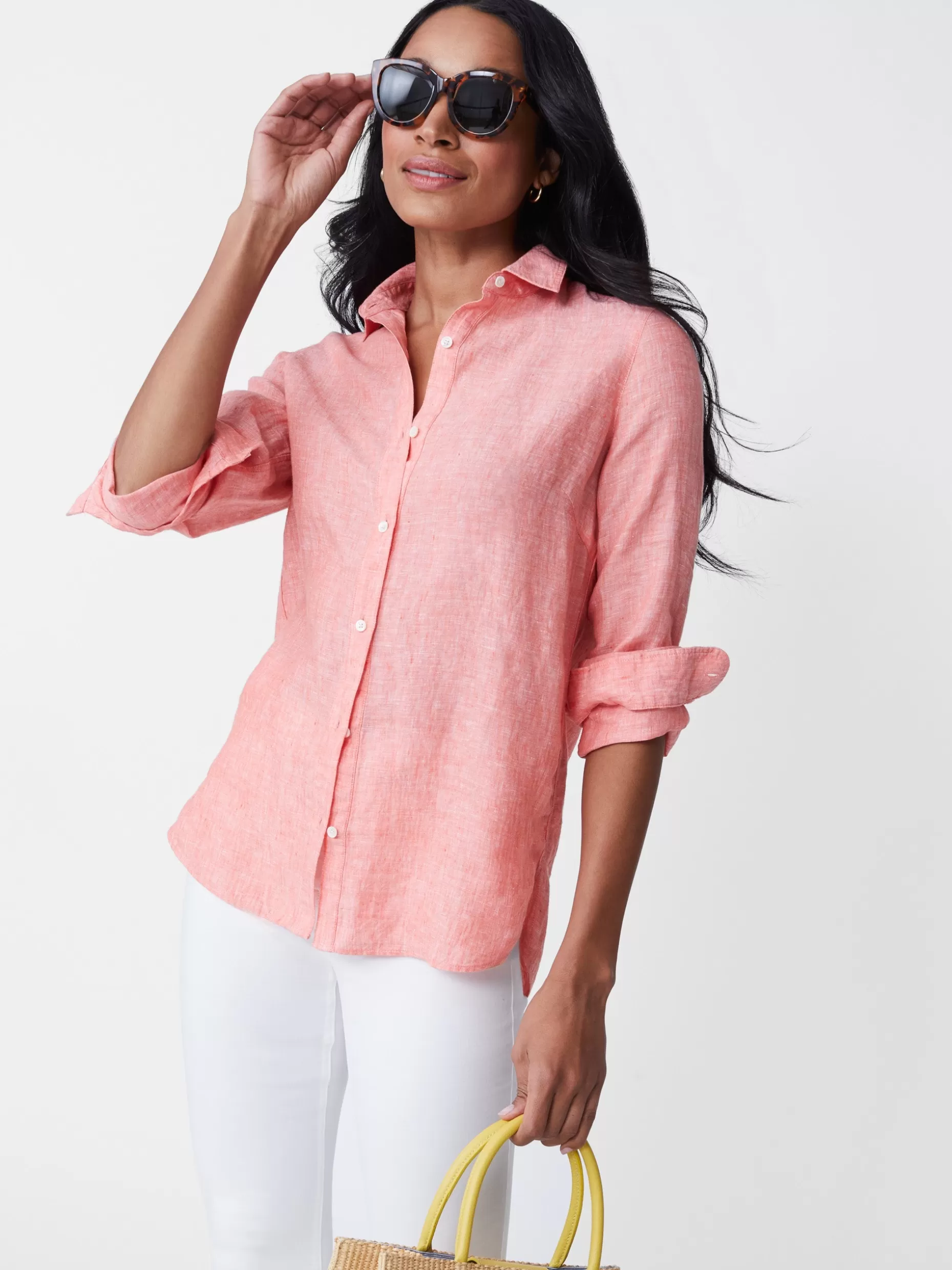 J. McLaughlin Britt Linen Shirt-Women Tops