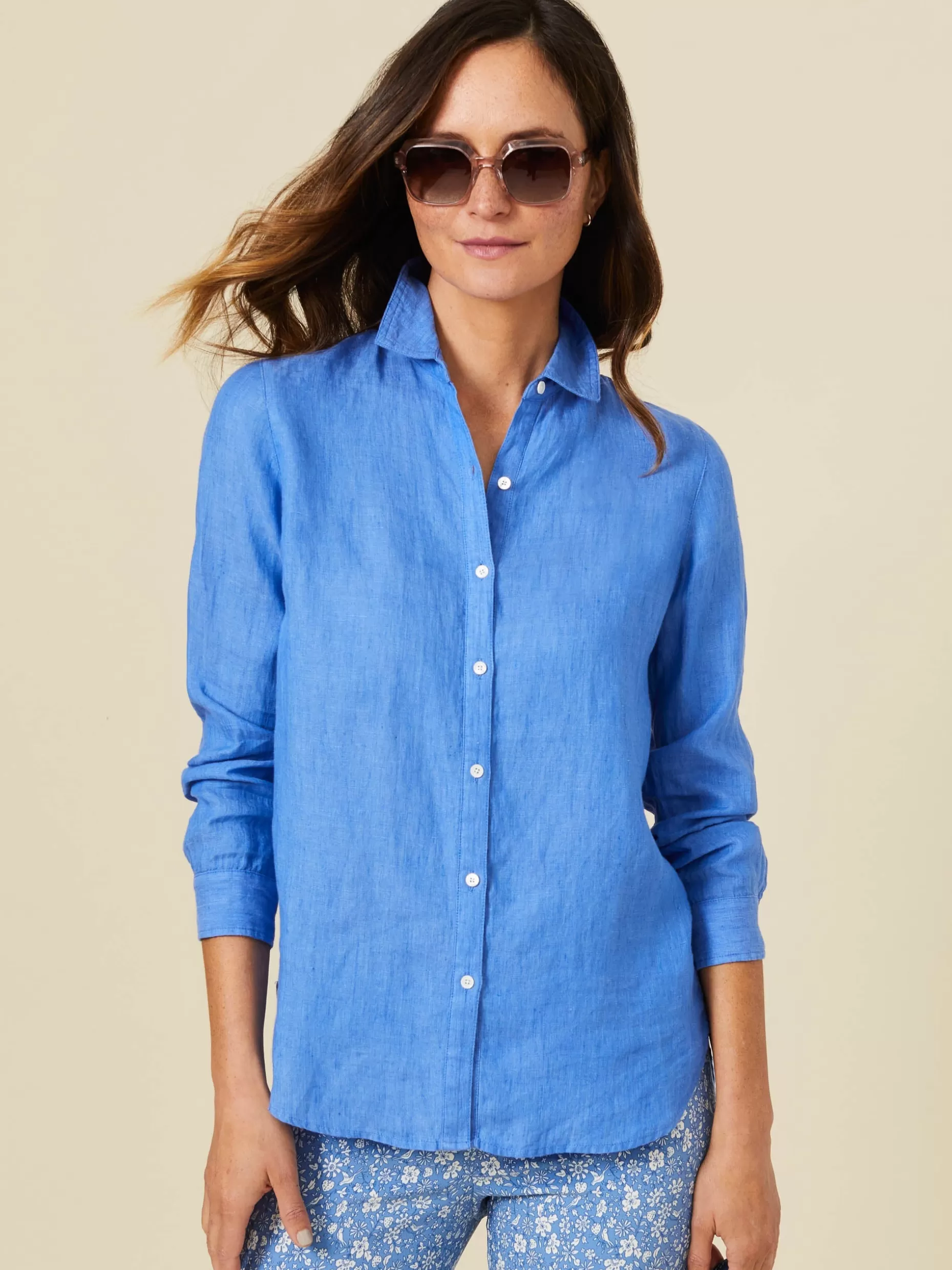 J. McLaughlin Britt Linen Shirt-Women Tops