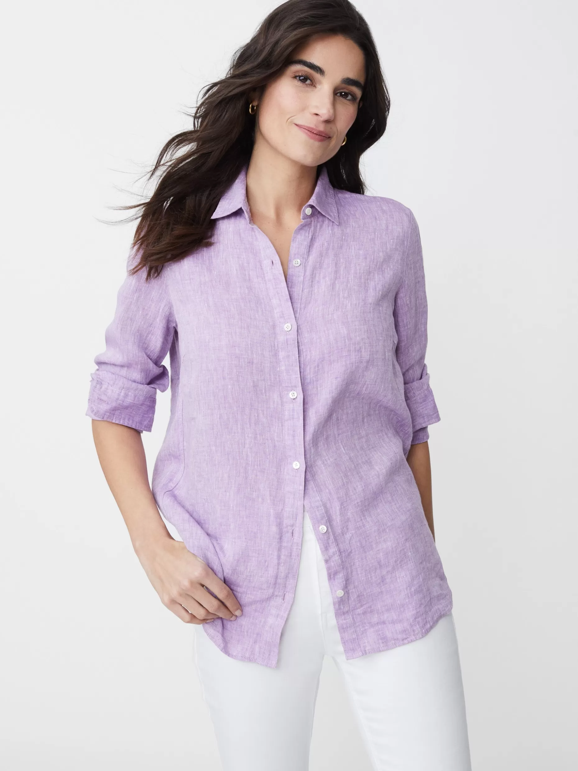 J. McLaughlin Britt Linen Shirt-Women Tops