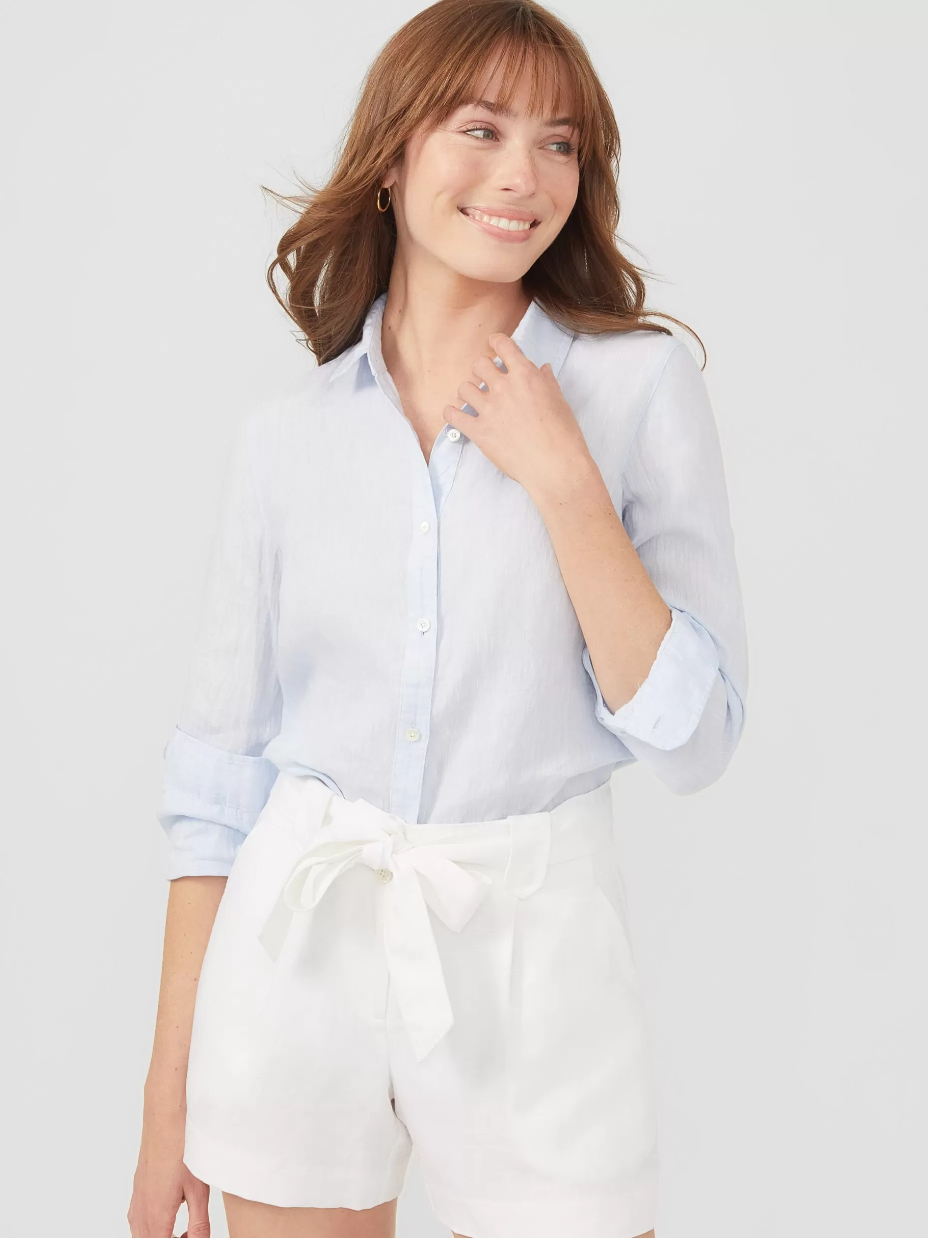 J. McLaughlin Britt Linen Shirt-Women Tops