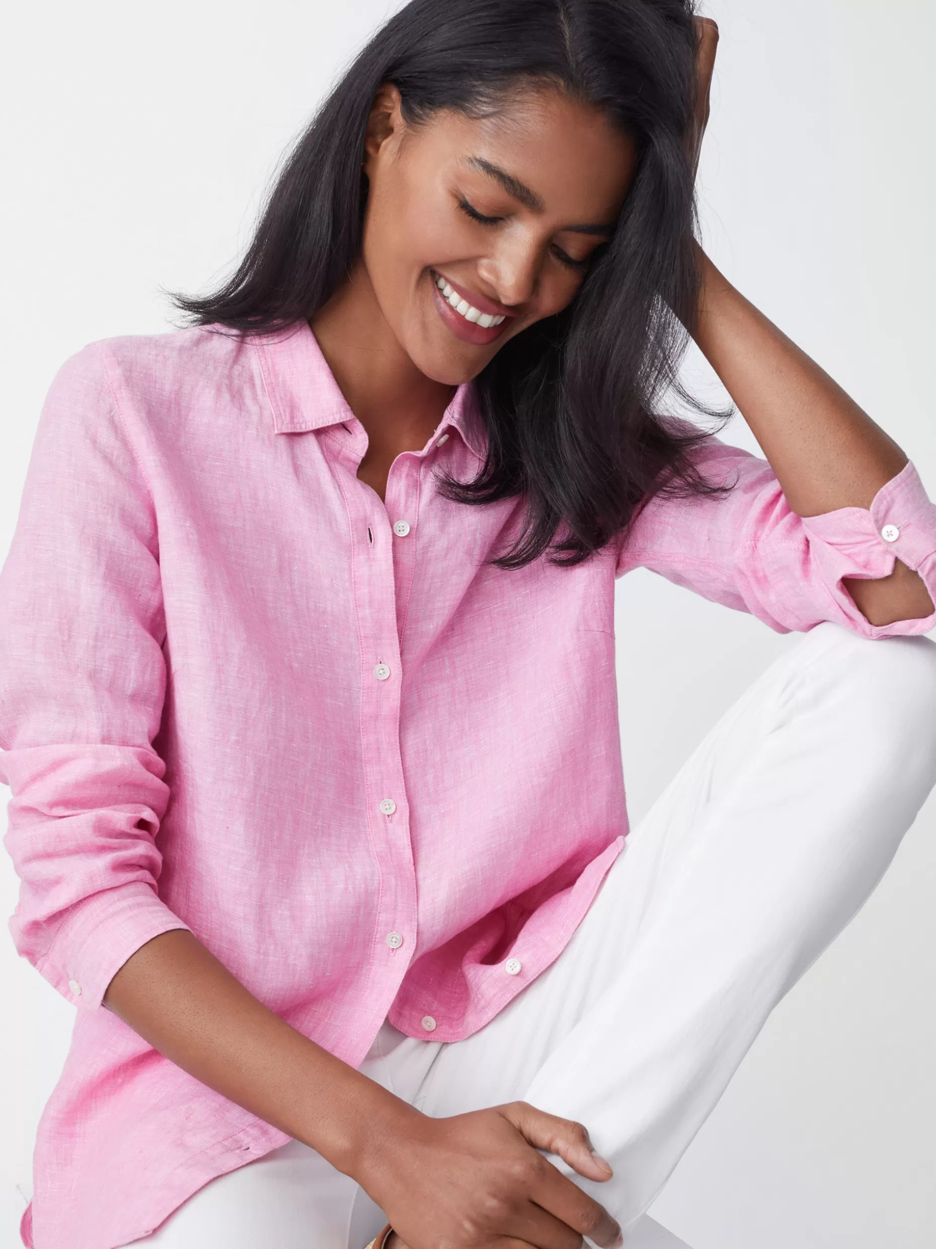 J. McLaughlin Britt Linen Shirt-Women Tops