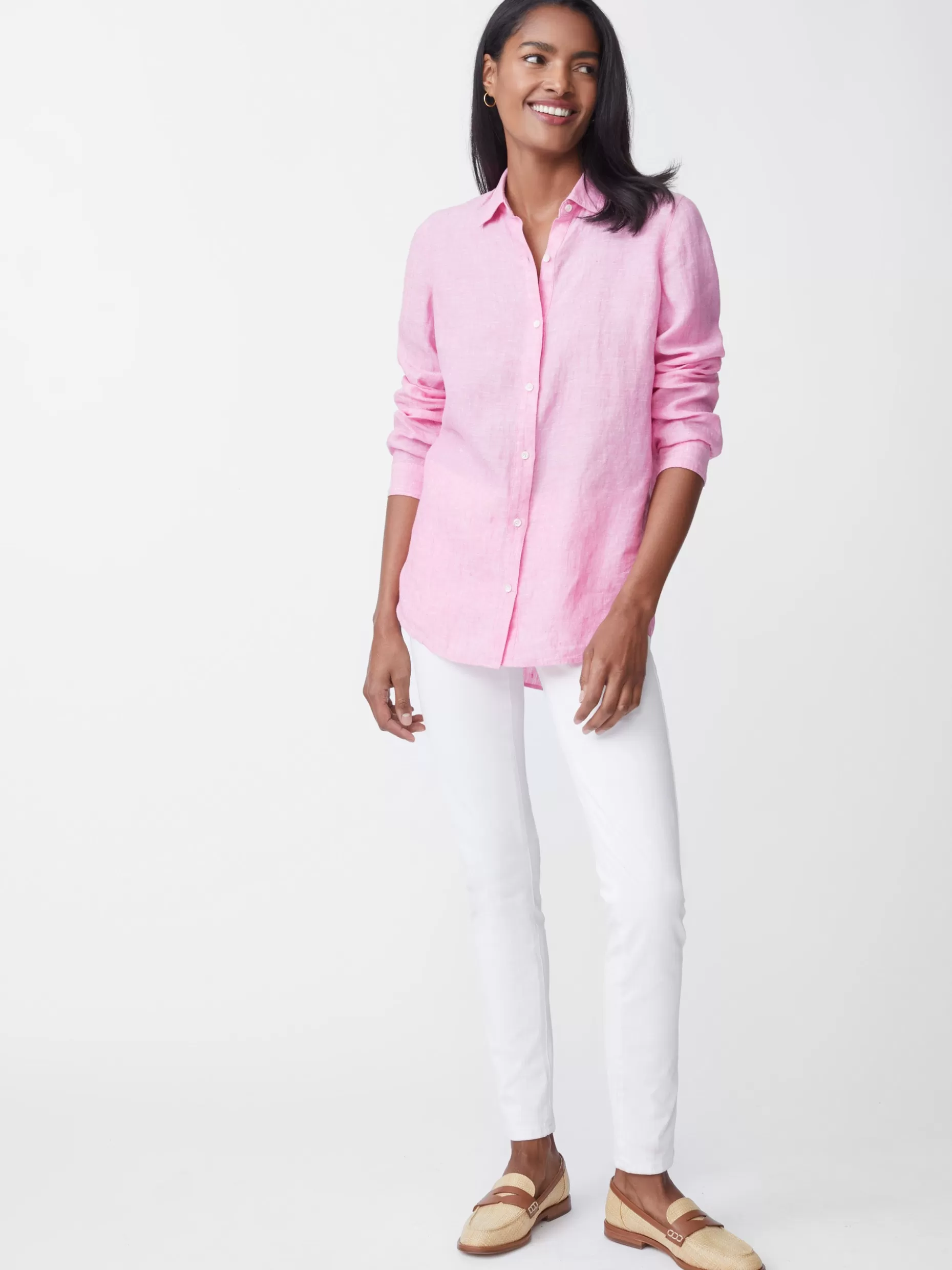 J. McLaughlin Britt Linen Shirt-Women Tops