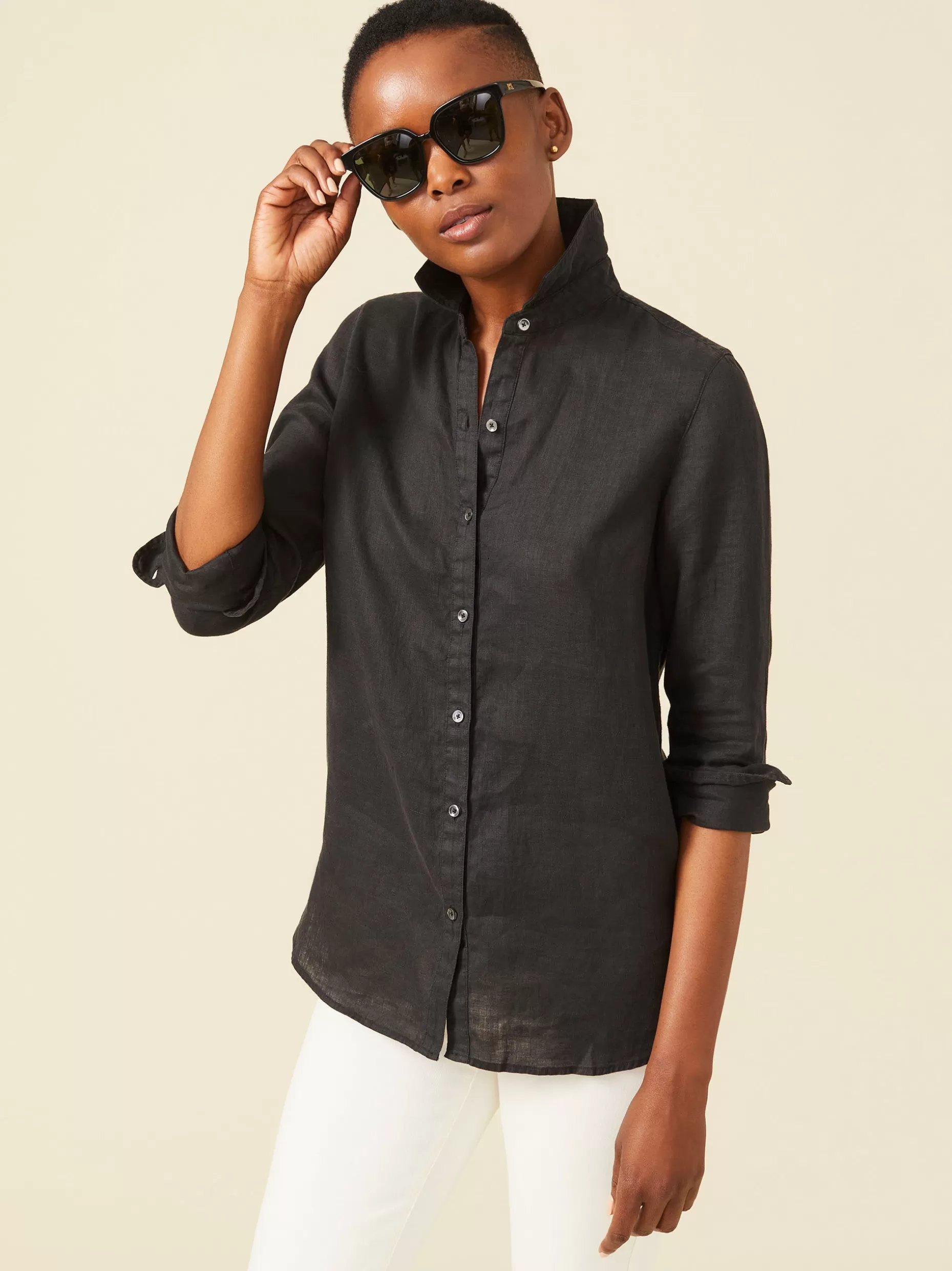 J. McLaughlin Britt Linen Shirt-Women Tops