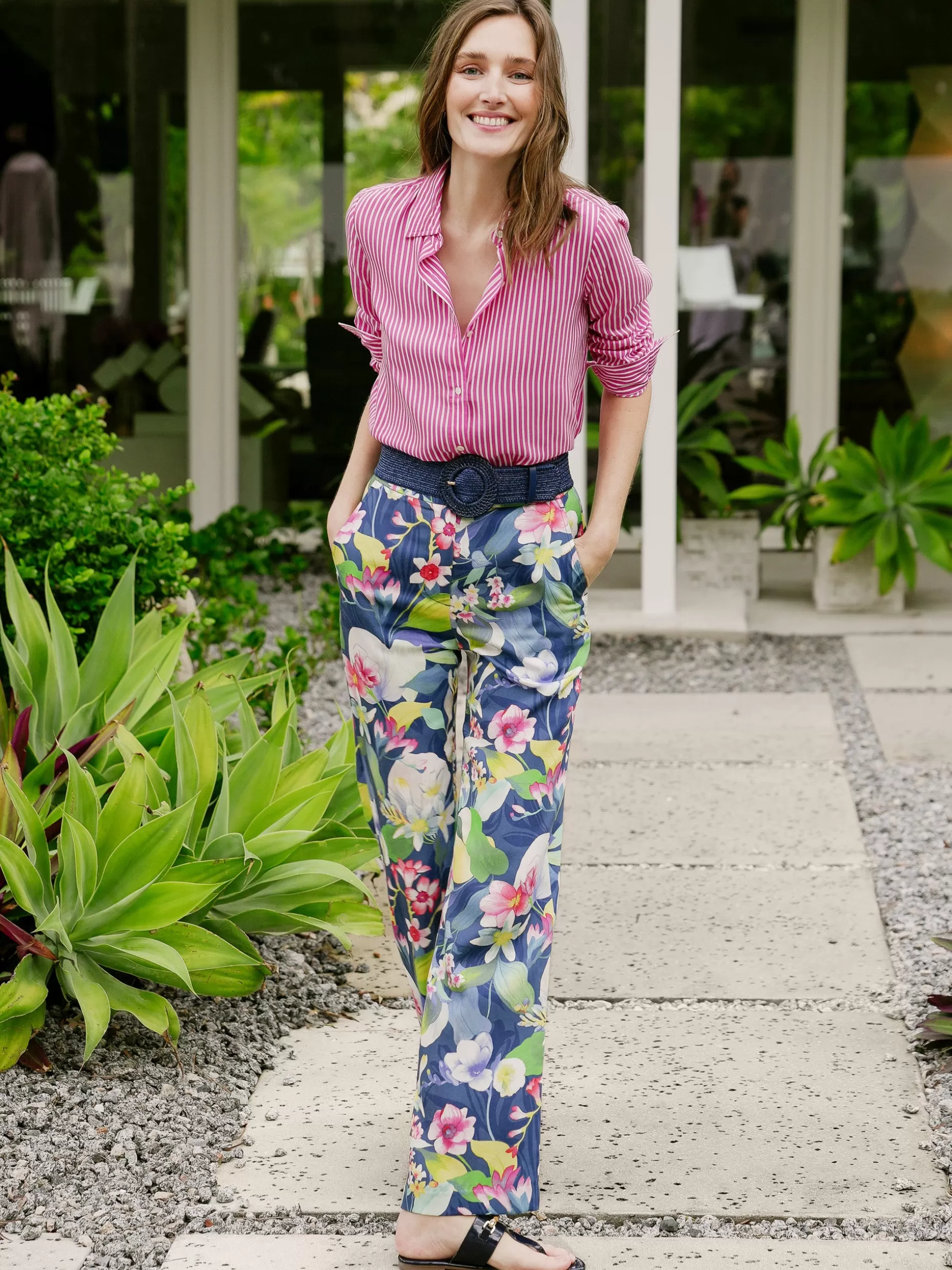 J. McLaughlin Broderick Pants In Floral Reef-Women Pants