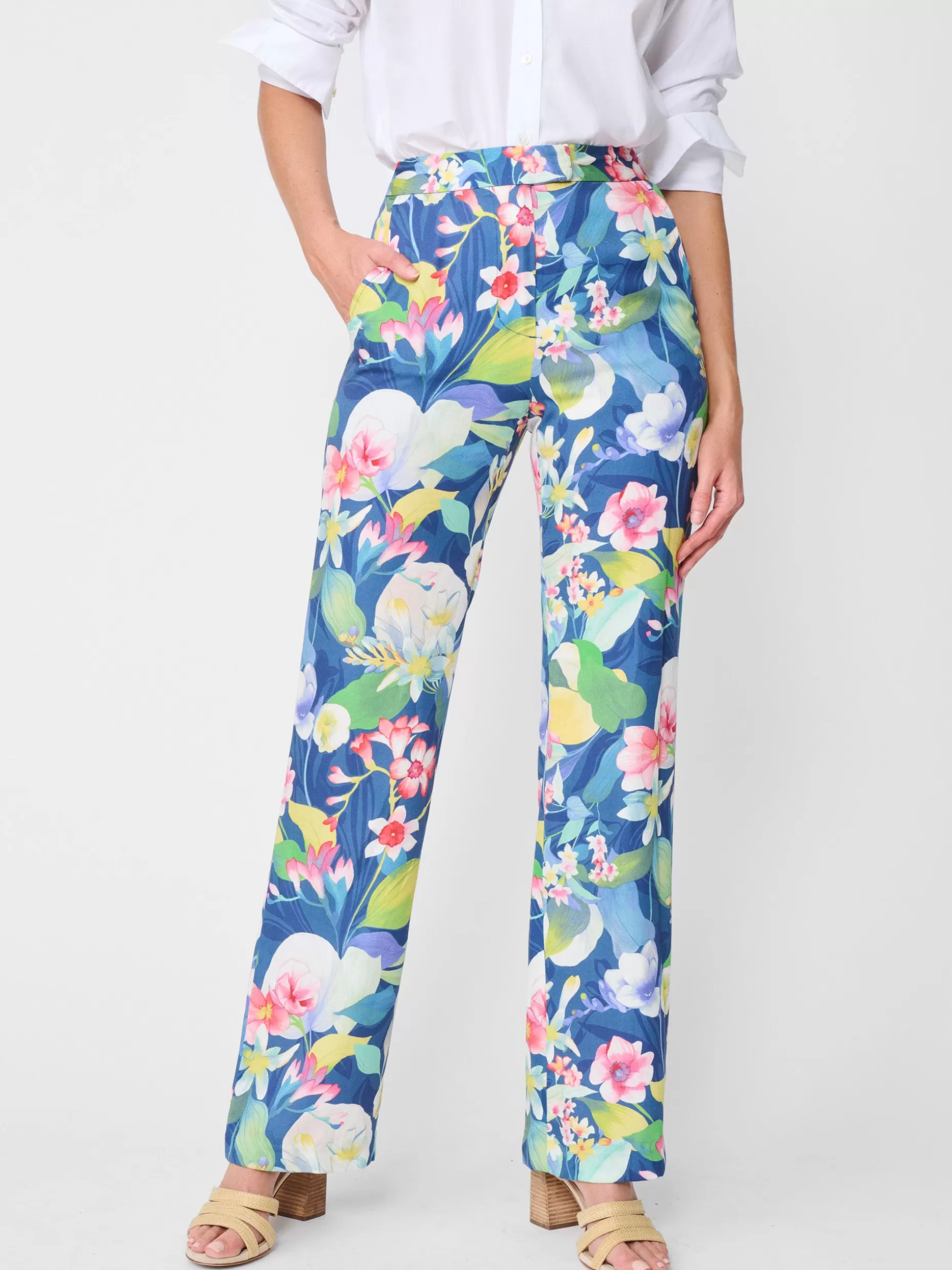 J. McLaughlin Broderick Pants In Floral Reef-Women Pants