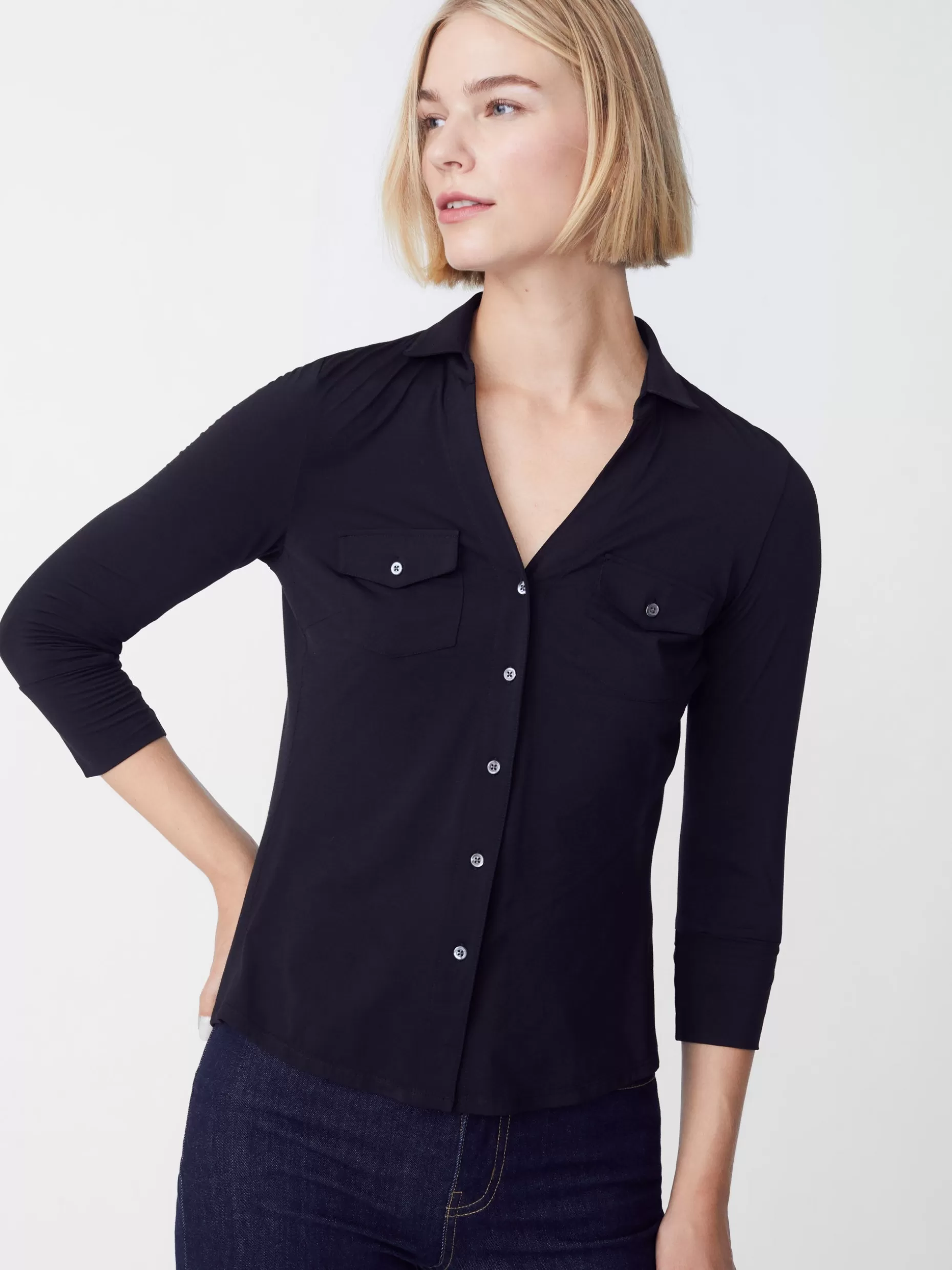 J. McLaughlin Brynn Lyford Jersey Shirt-Women Tops