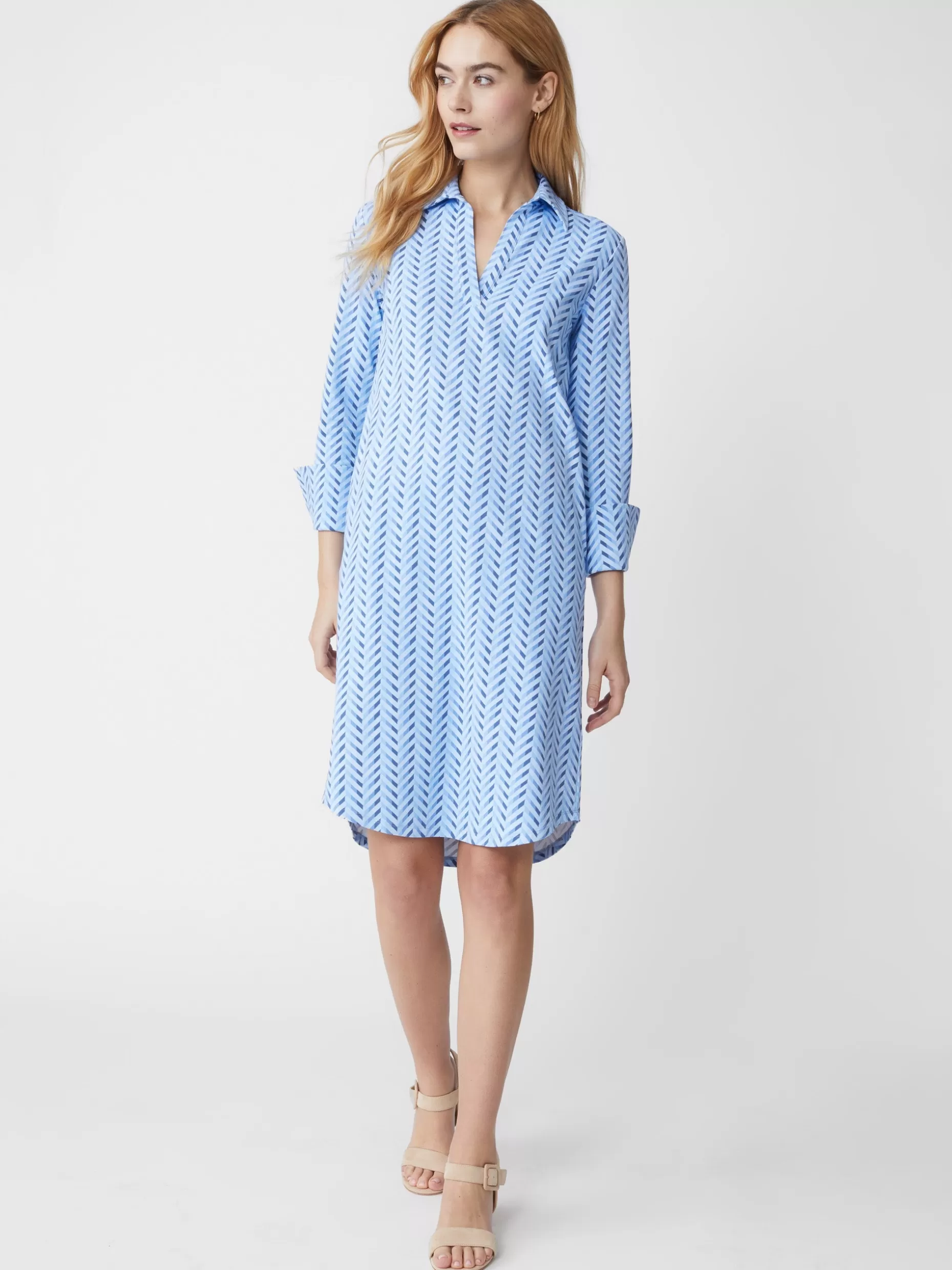 J. McLaughlin Cagney Dress In Chevron Charade-Women Dresses