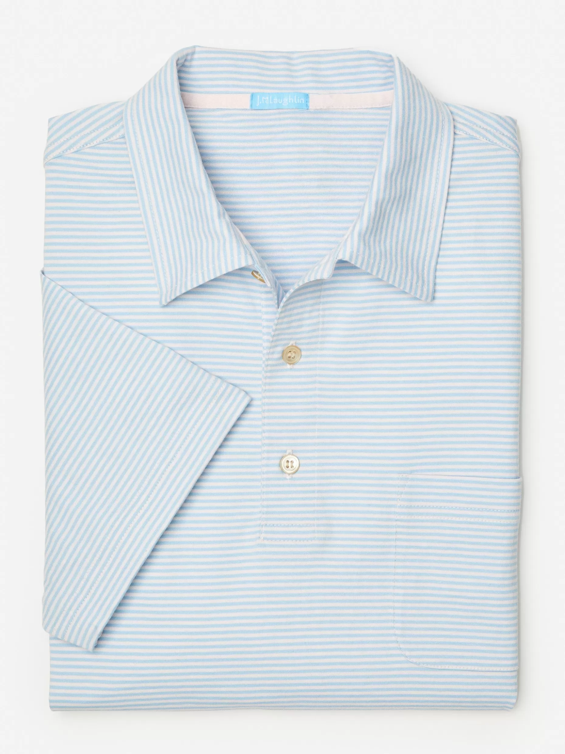 J. McLaughlin Callahan Cotton Polo In Stripe- Knits & Polos