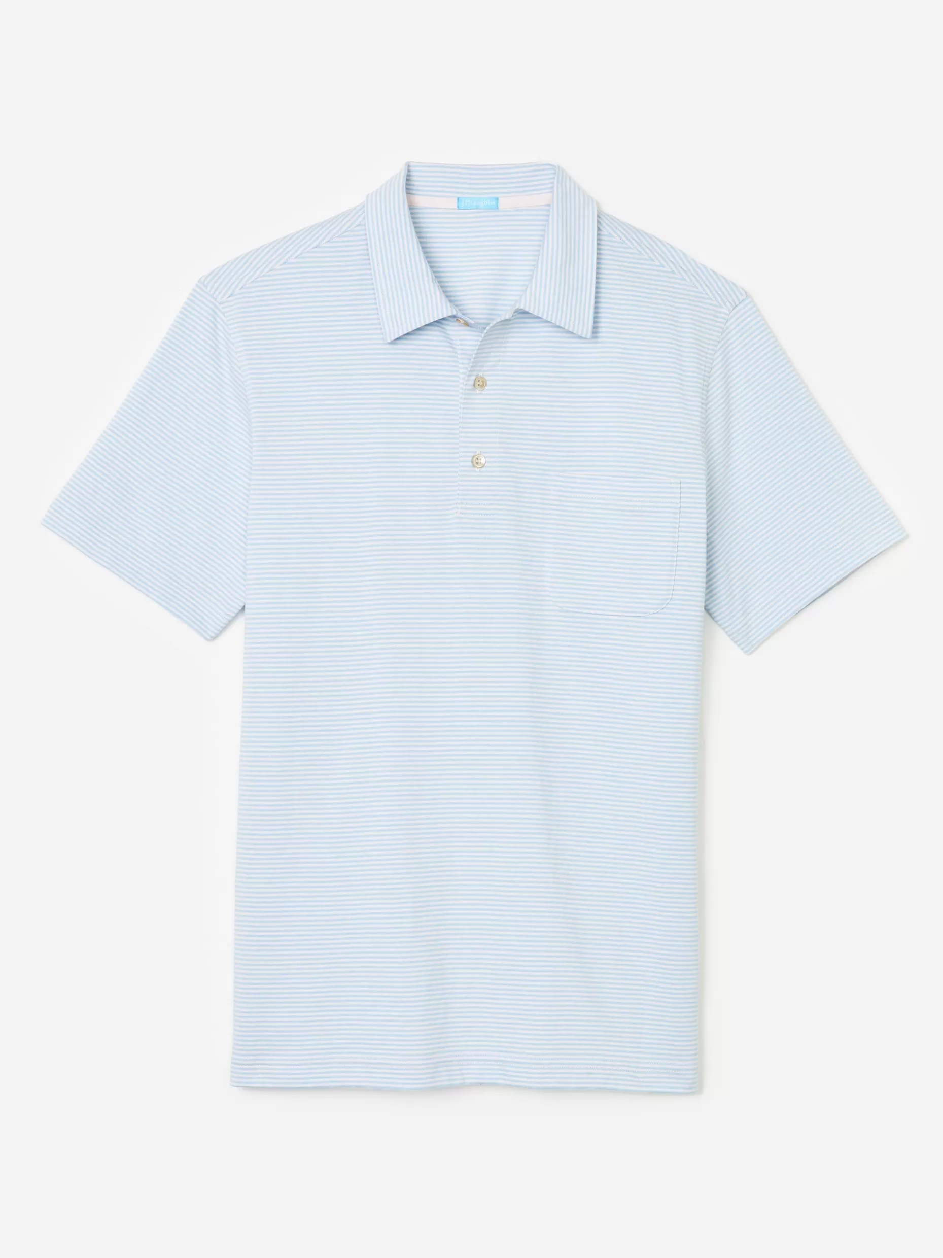 J. McLaughlin Callahan Cotton Polo In Stripe- Knits & Polos