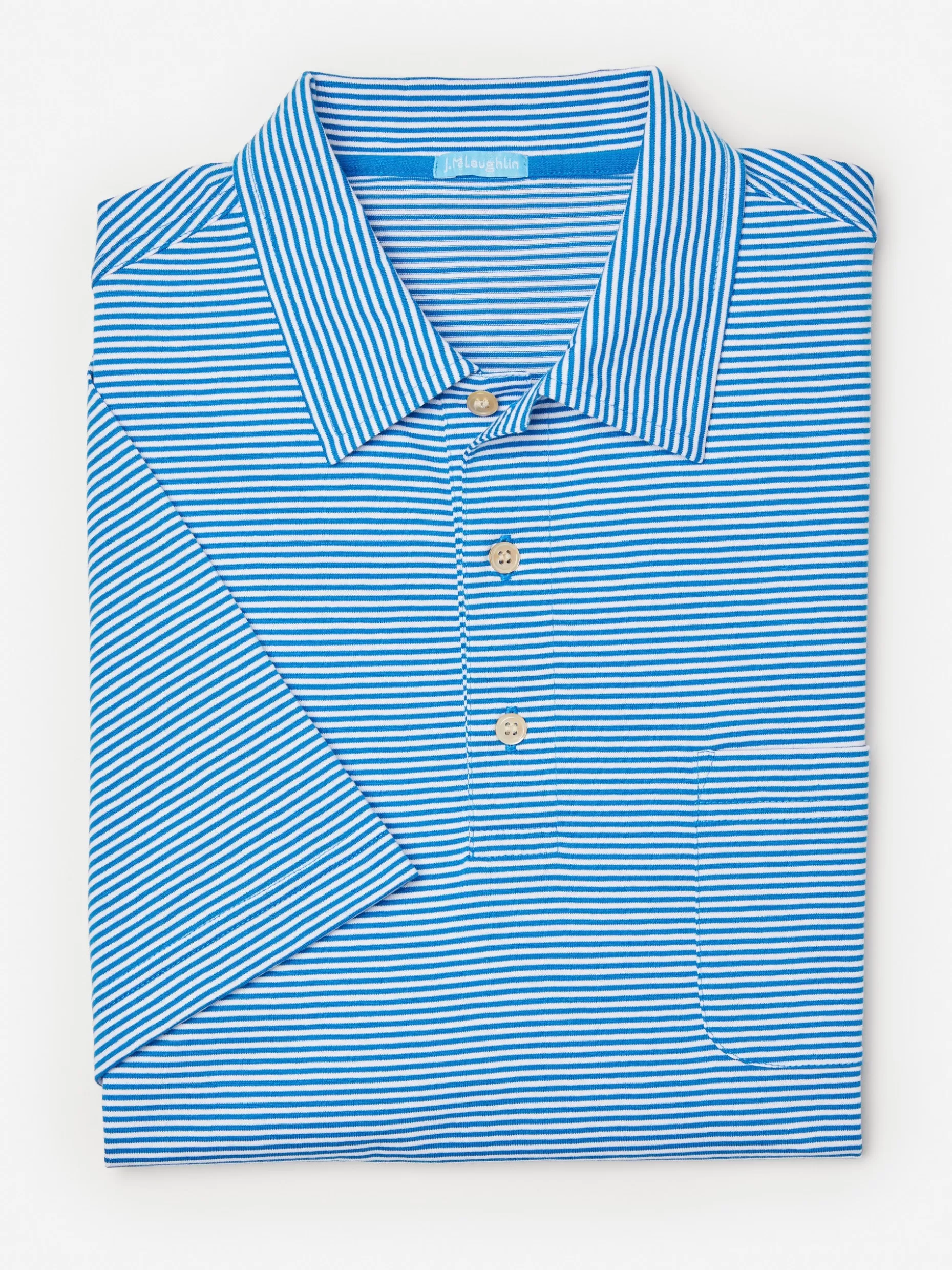 J. McLaughlin Callahan Cotton Polo In Stripe- Knits & Polos