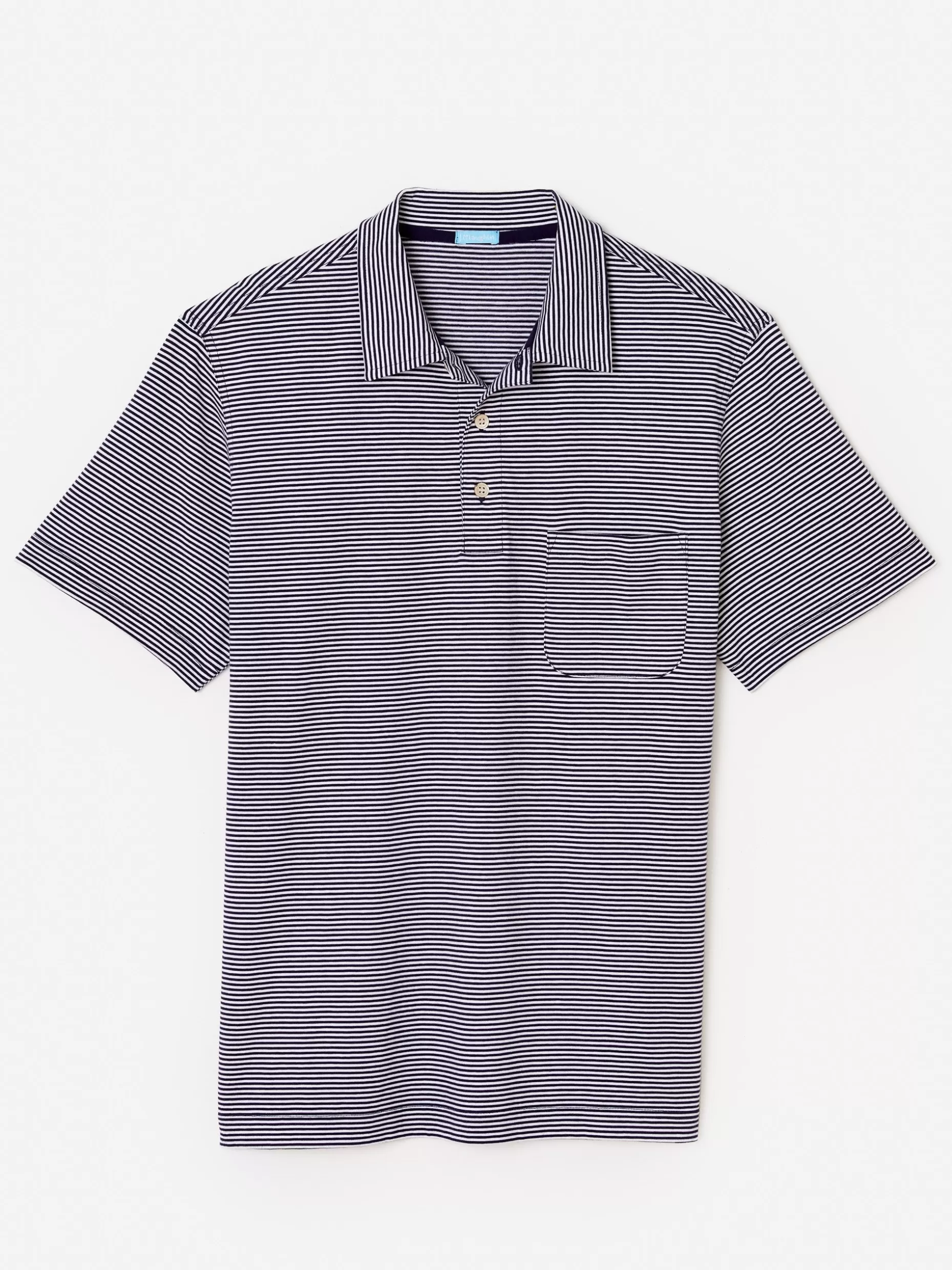 J. McLaughlin Callahan Cotton Polo In Stripe- Knits & Polos