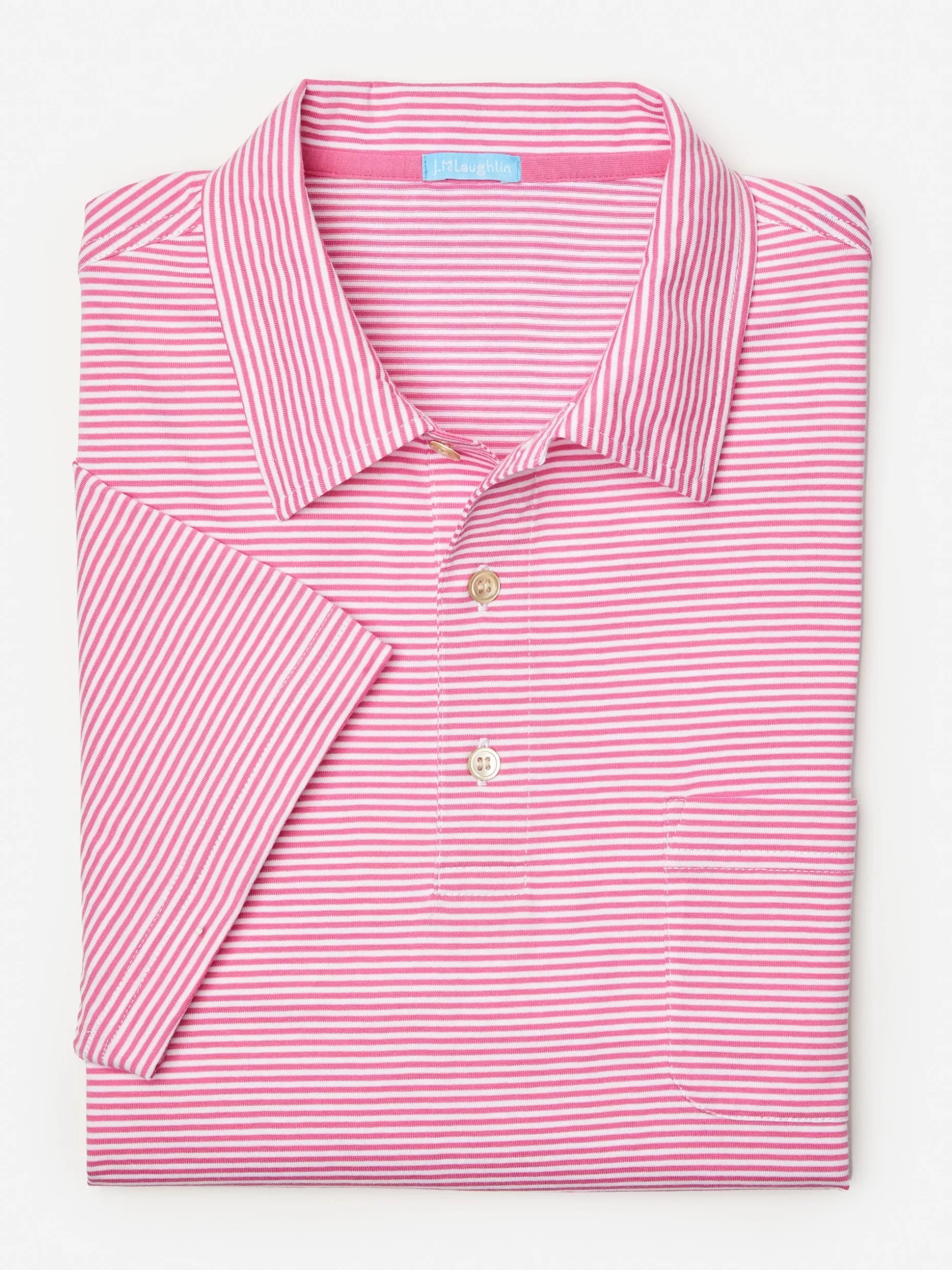 J. McLaughlin Callahan Cotton Polo In Stripe- Knits & Polos