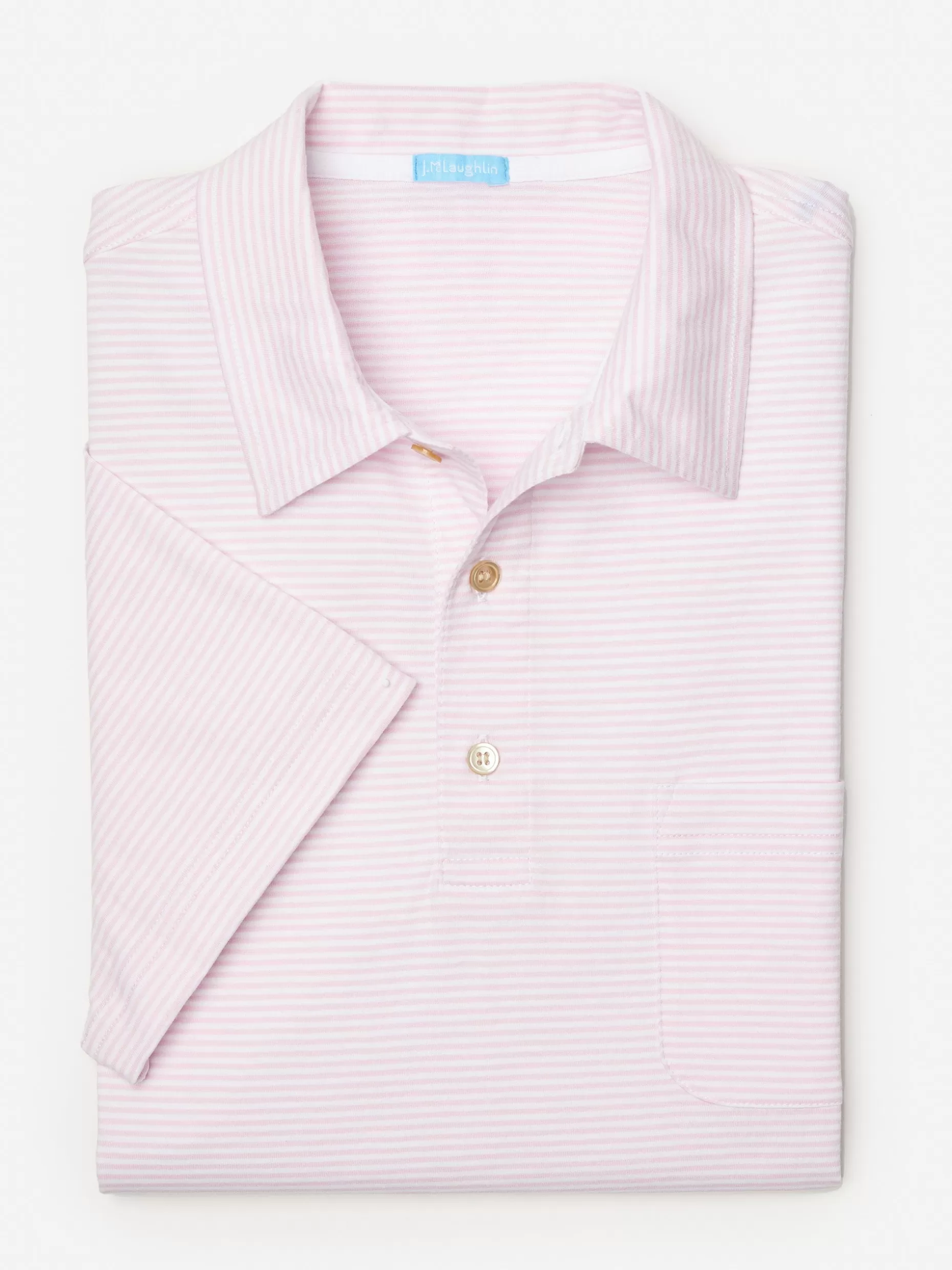 J. McLaughlin Callahan Cotton Polo In Stripe- Knits & Polos