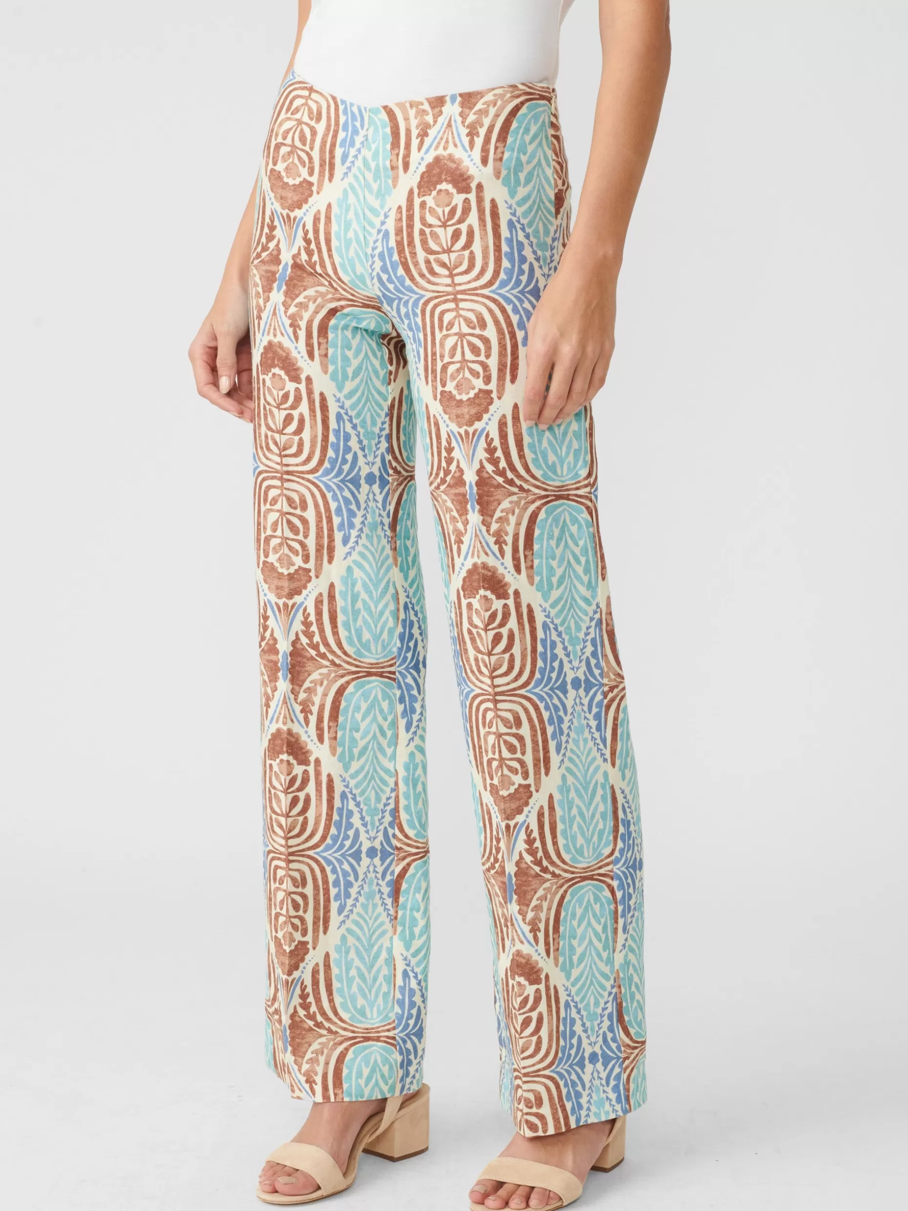 J. McLaughlin Carter Linen Pants In Carriage House Floral-Women Pants