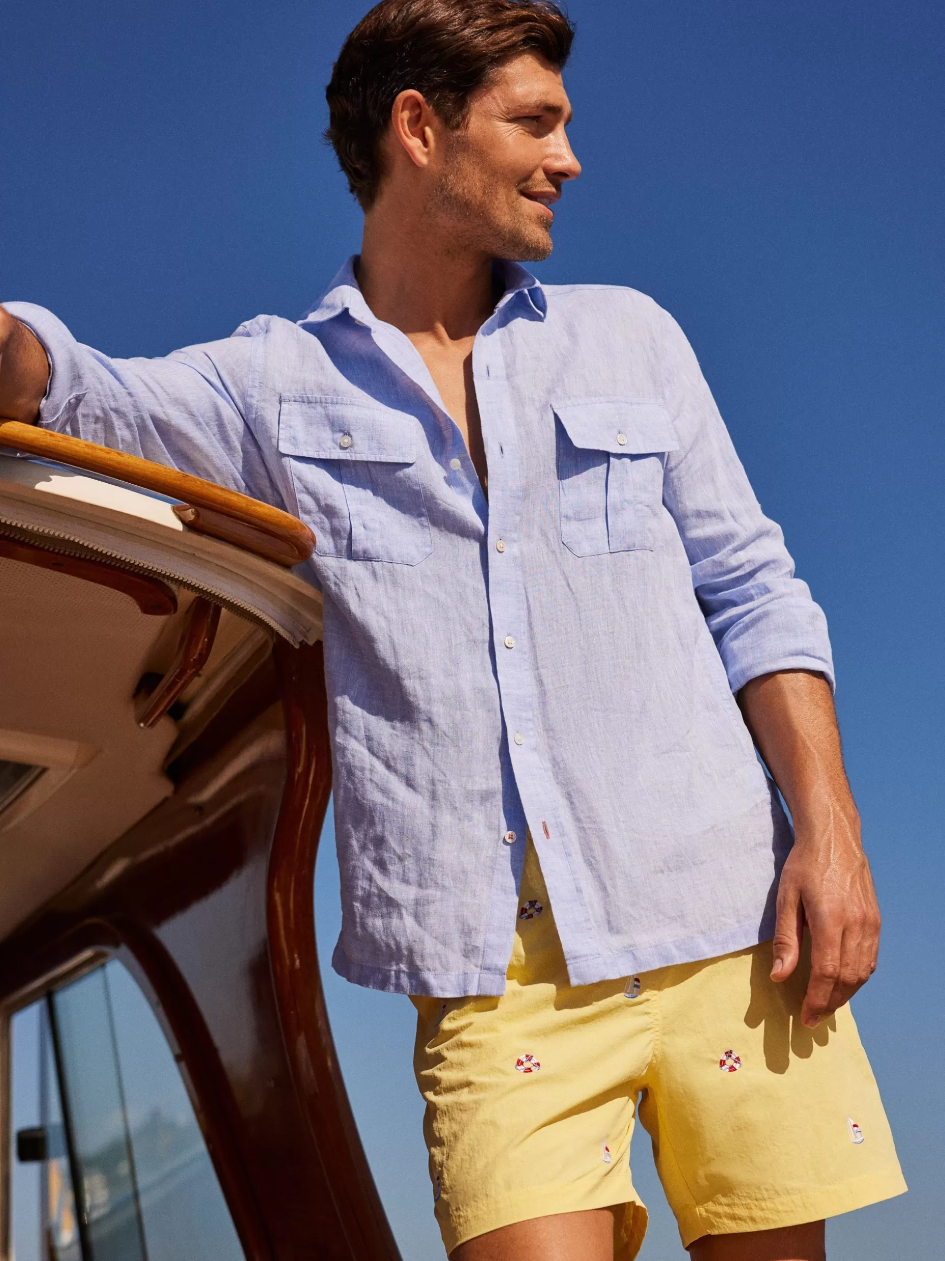 J. McLaughlin Christos Classic Fit Linen Shirt- Shirts