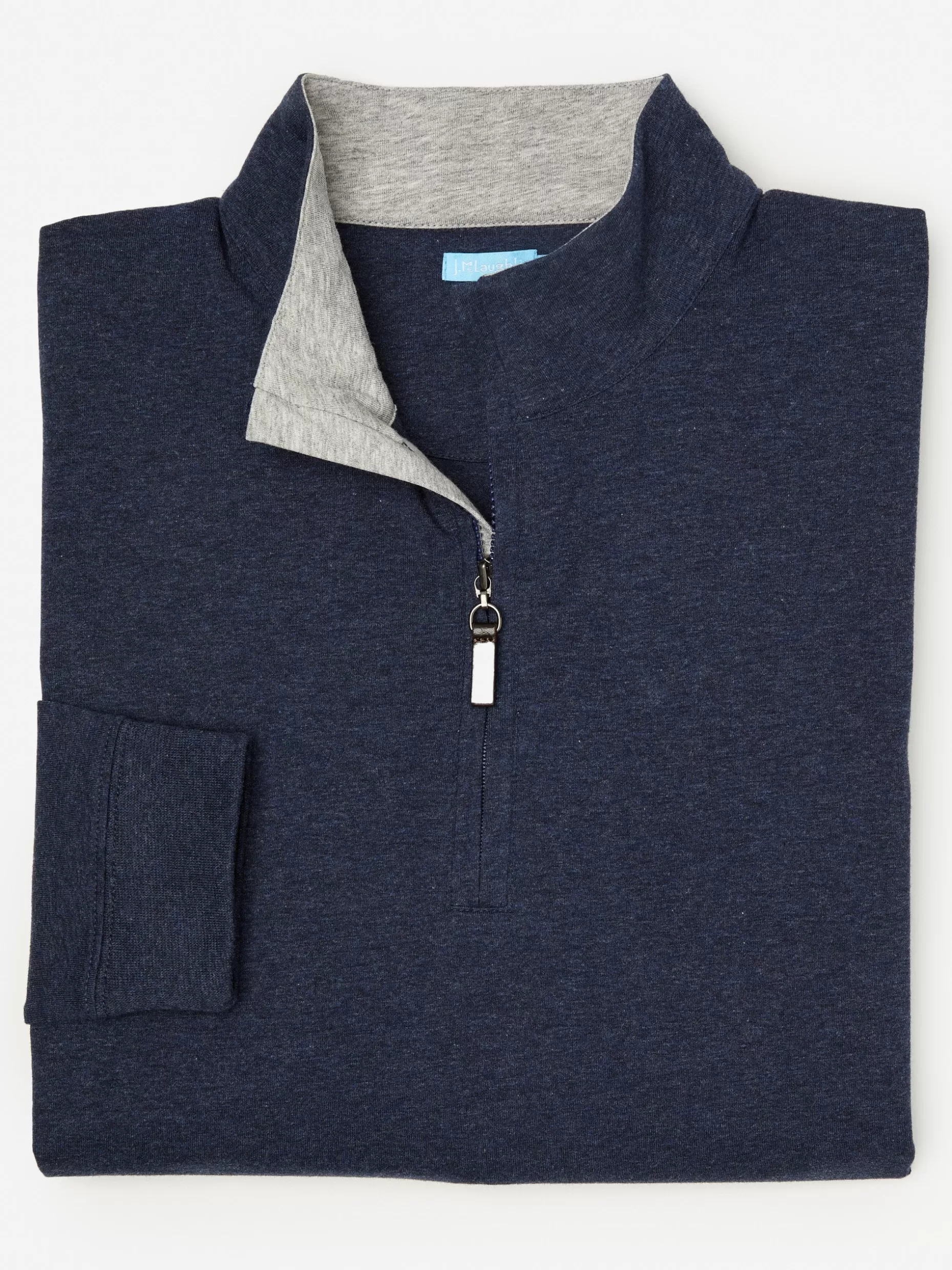 J. McLaughlin Clermont Cotton 1/4 Zip- Knits & Polos