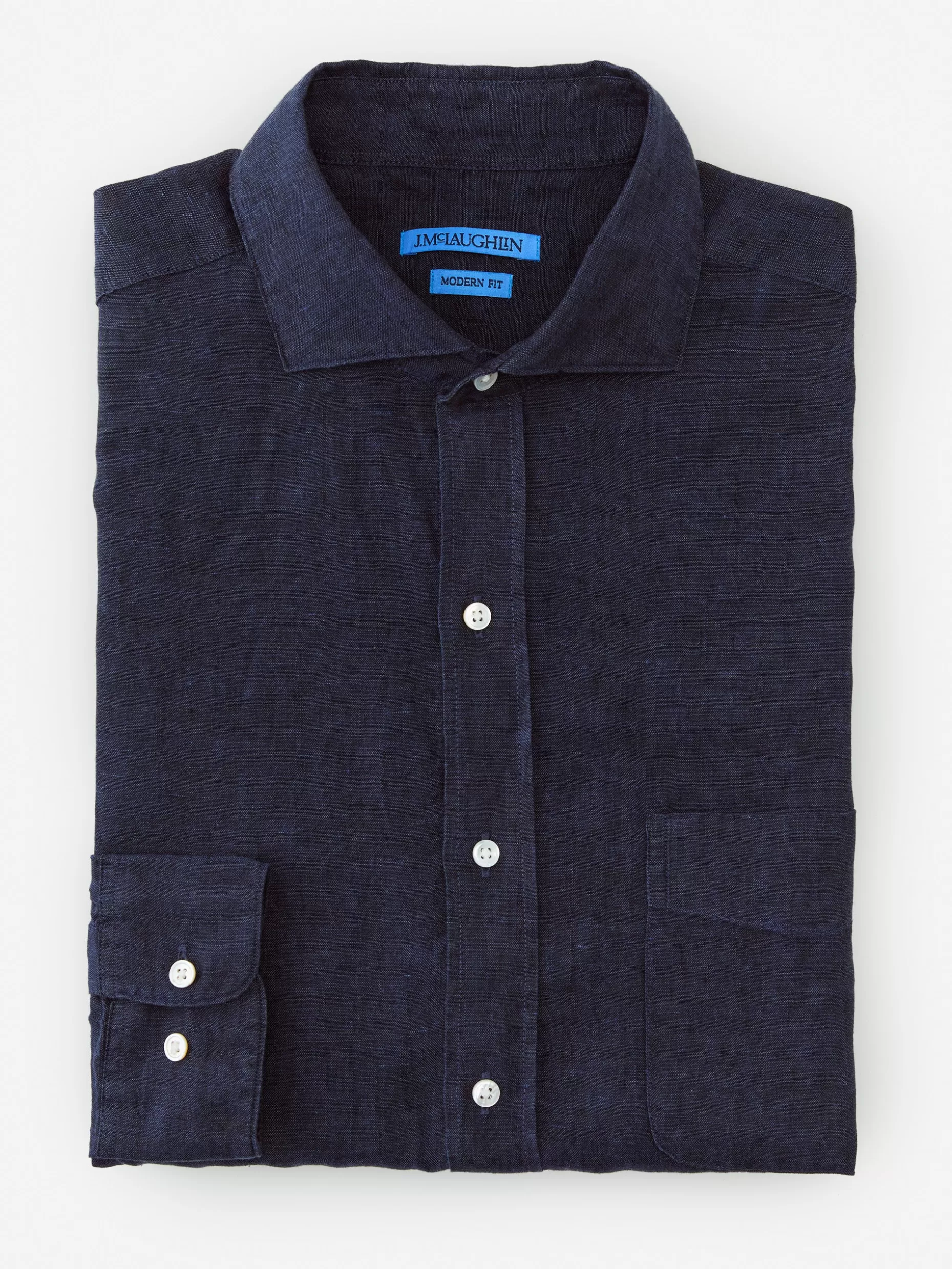 J. McLaughlin Drummond Modern Fit Linen Shirt- Shirts