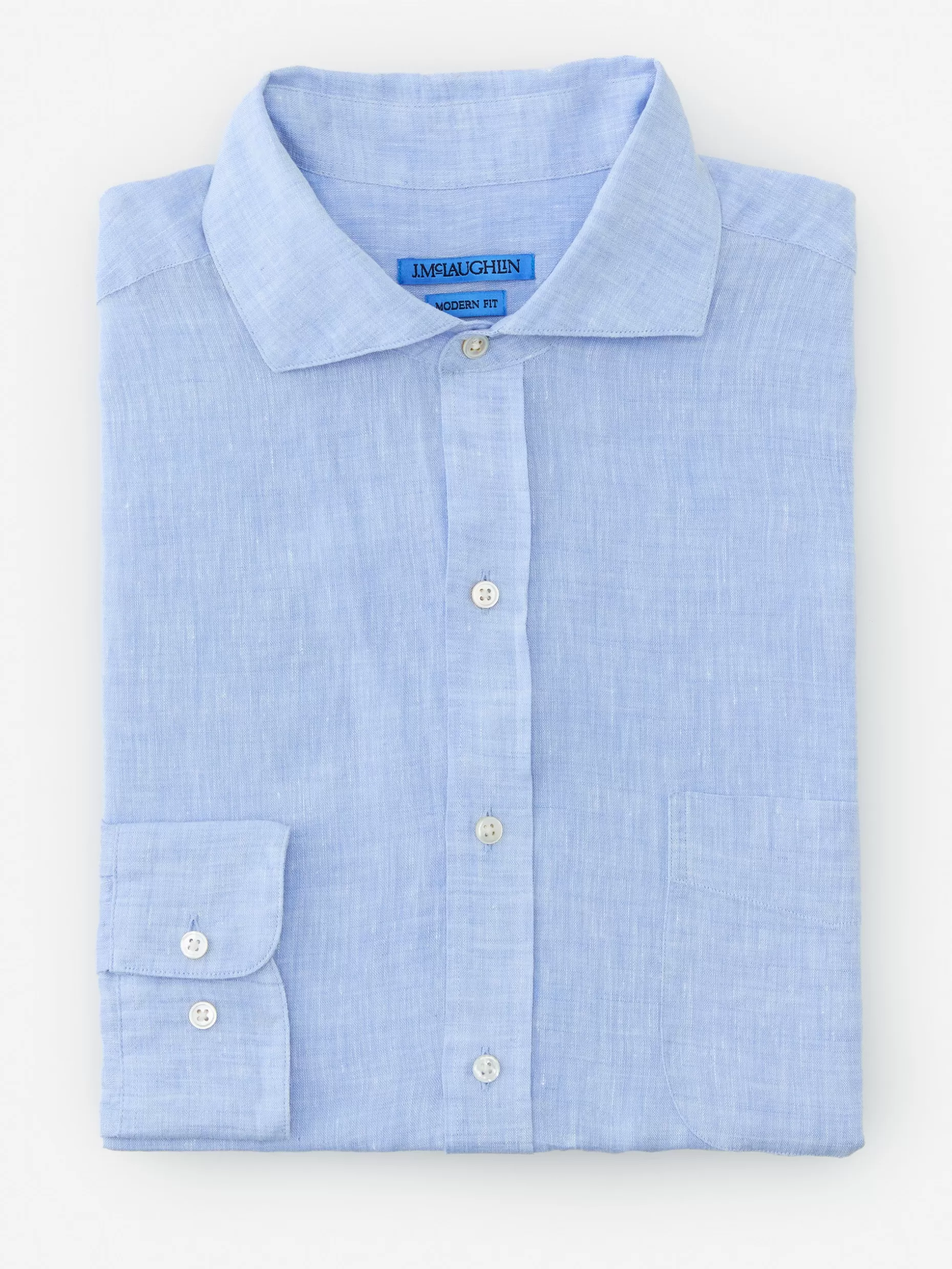 J. McLaughlin Drummond Modern Fit Linen Shirt- Shirts