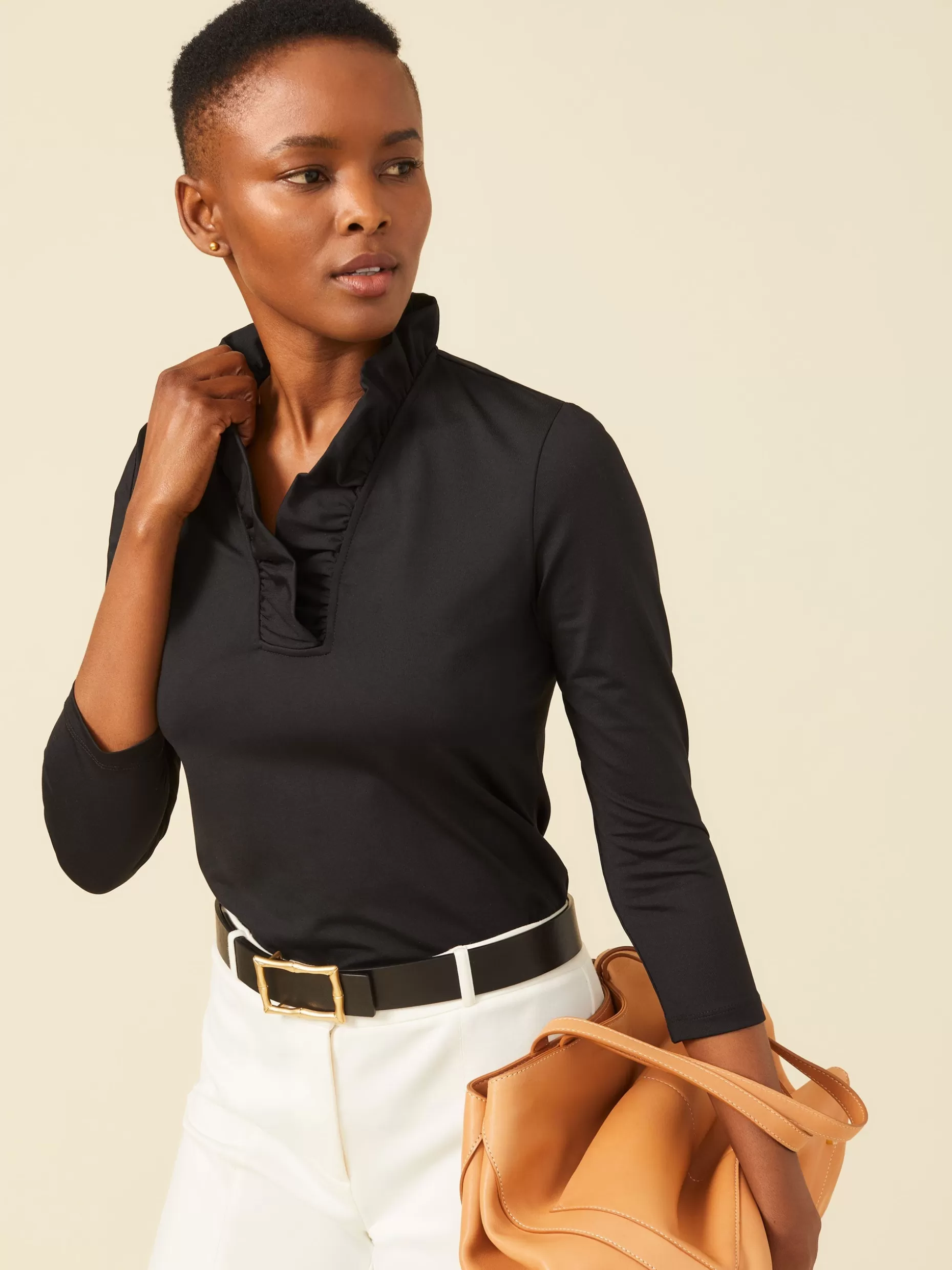 J. McLaughlin Durham Ruffle Top-Women Tops | Tees