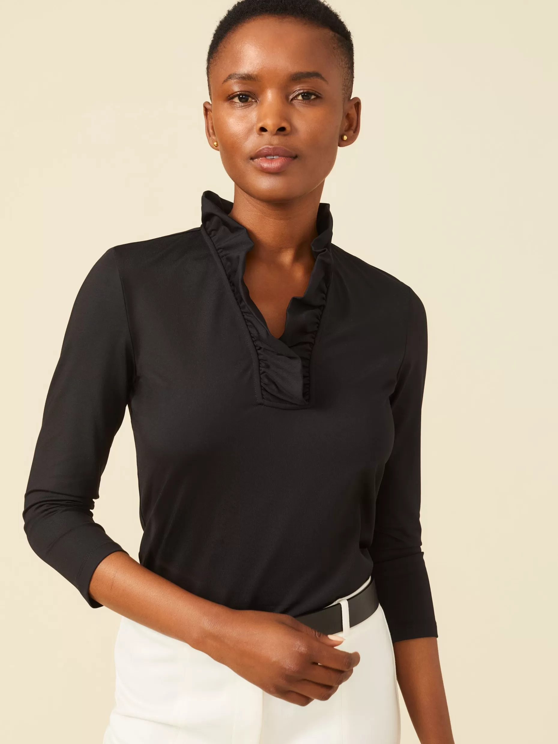 J. McLaughlin Durham Ruffle Top-Women Tops | Tees