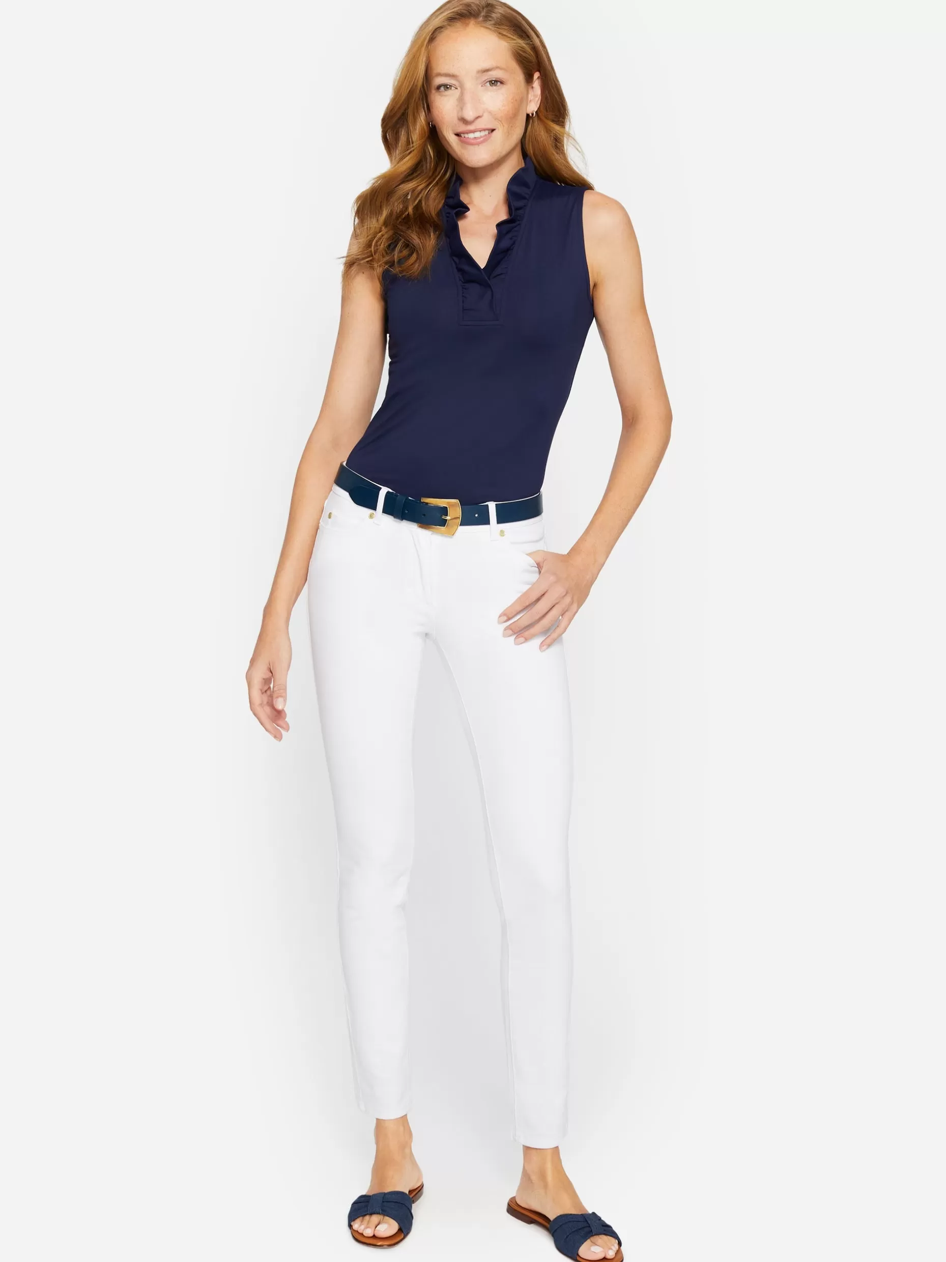 J. McLaughlin Durham Sleeveless Ruffle Top-Women Tops | Tees