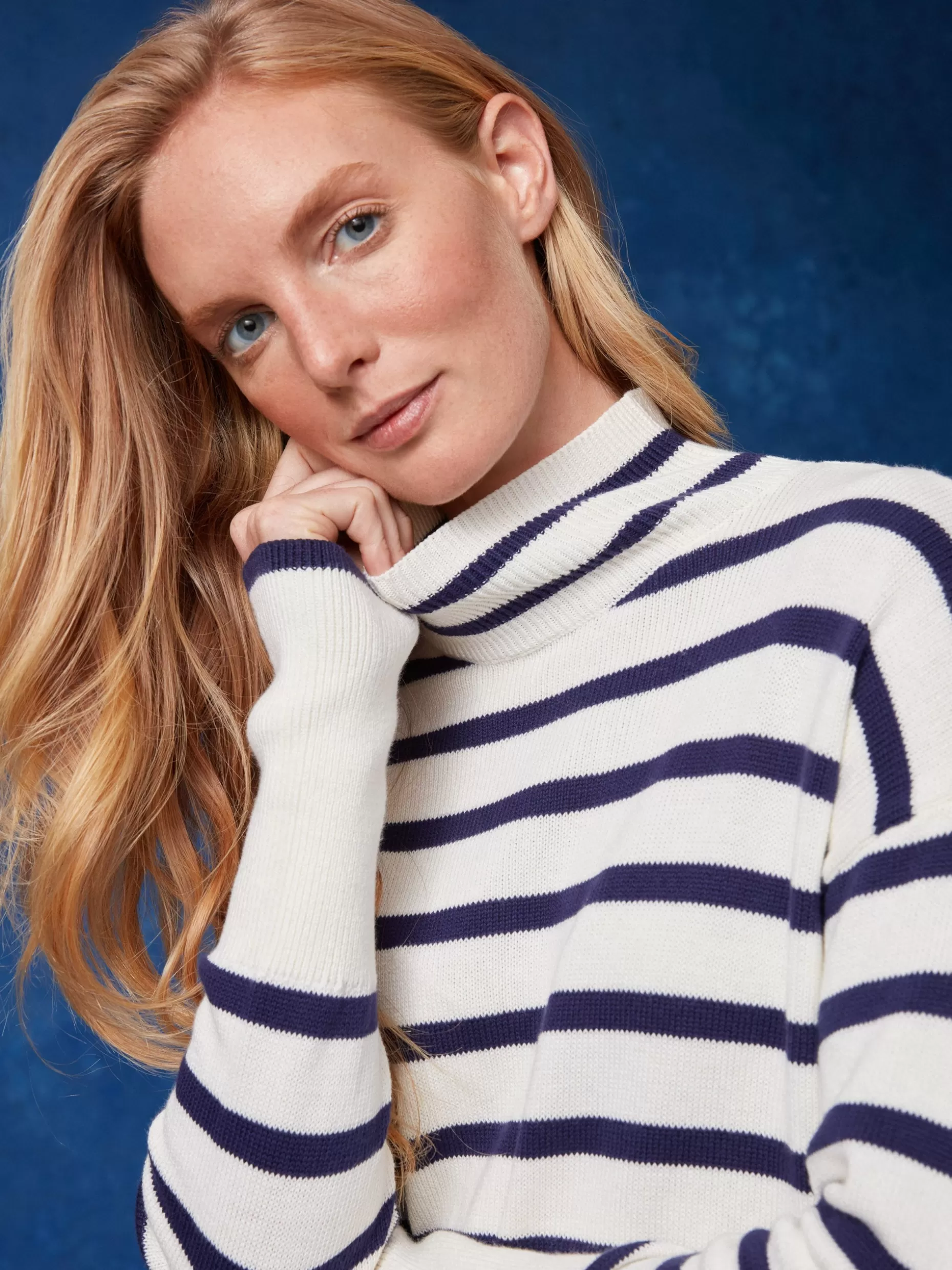 J. McLaughlin Garance Turtleneck In Stripe-Women Sweaters