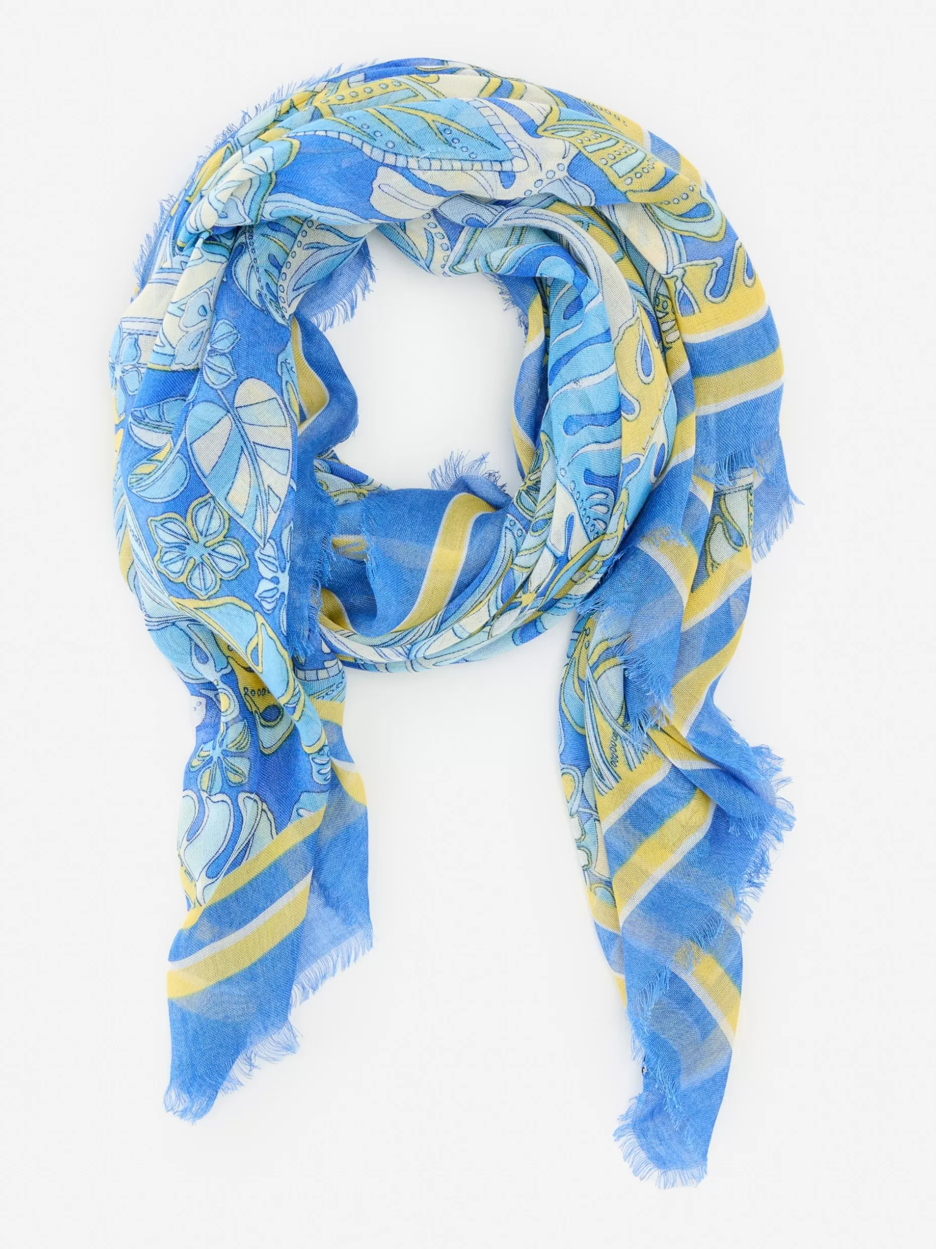 J. McLaughlin Giselle Scarf In Beach Bouquet Border-Women Shoes & Accessories | Scarves