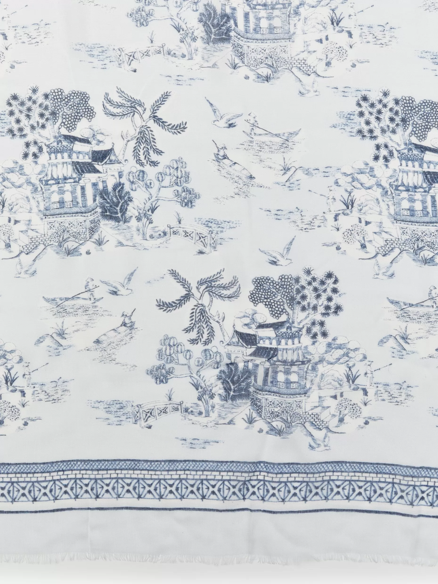 J. McLaughlin Giselle Scarf In Chinoiserie Toile Square-Women Scarves