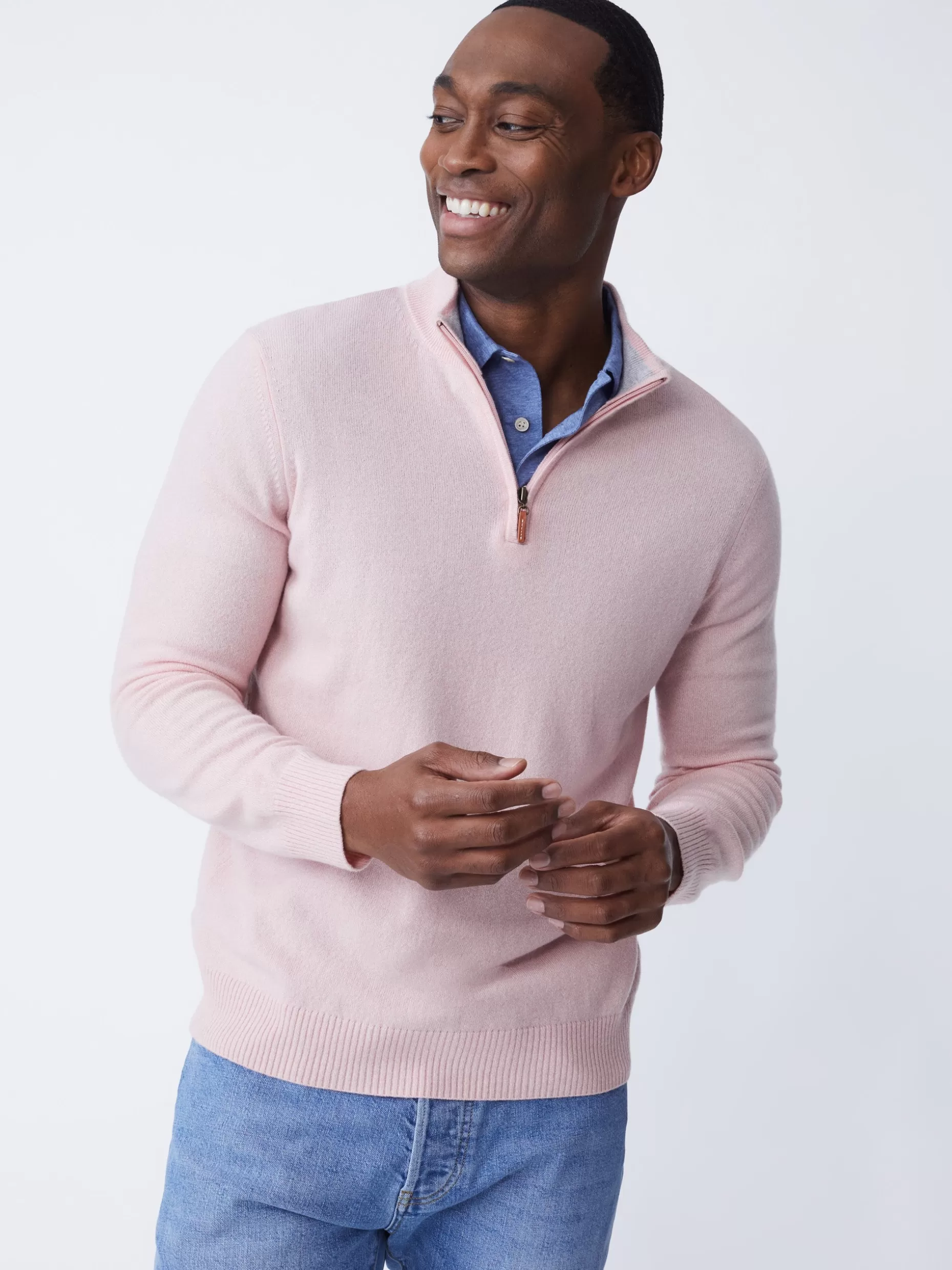 J. McLaughlin Henry Cashmere 1/4 Zip- Sweaters