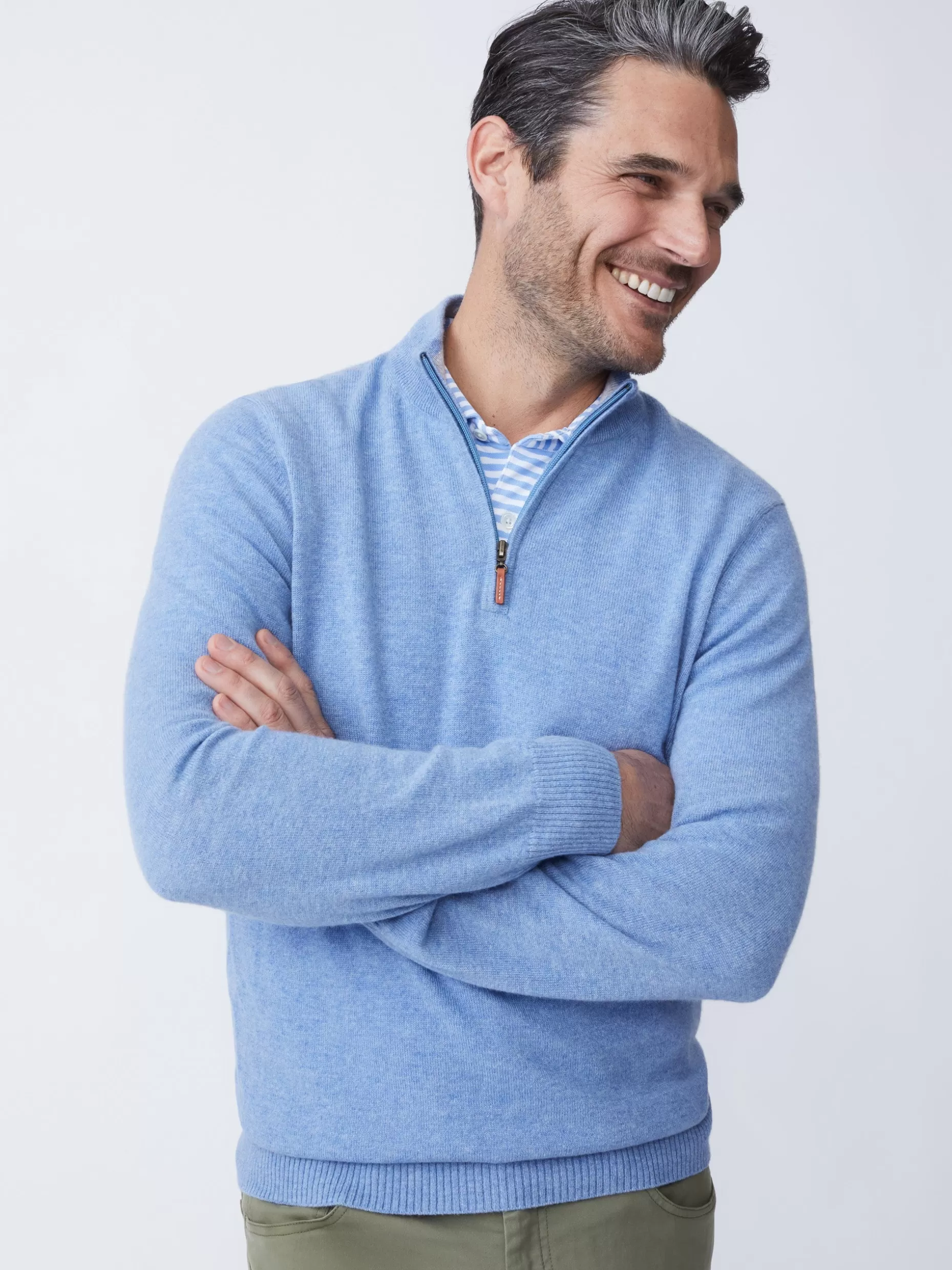 J. McLaughlin Henry Cashmere 1/4 Zip- Sweaters