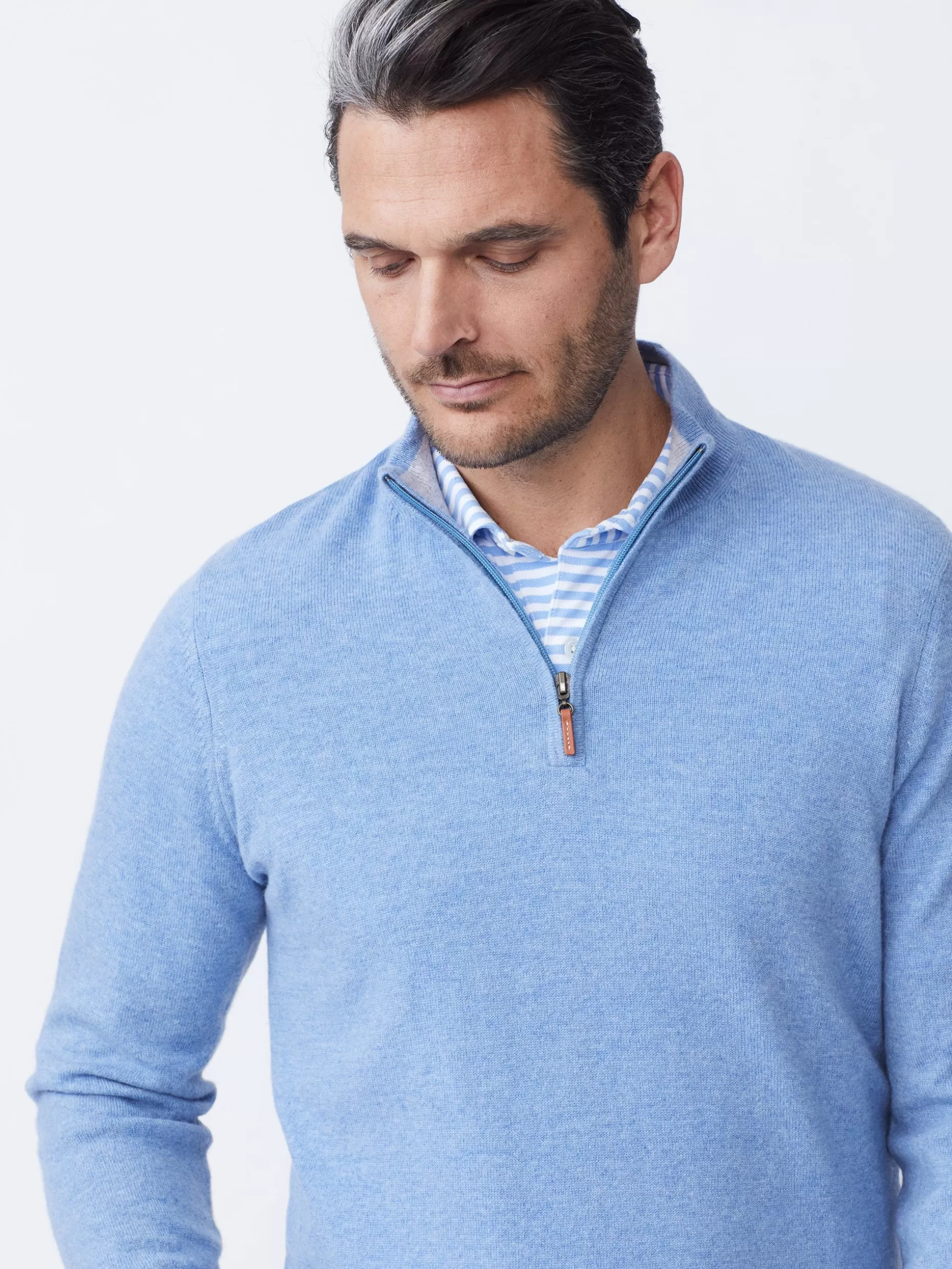 J. McLaughlin Henry Cashmere 1/4 Zip- Sweaters