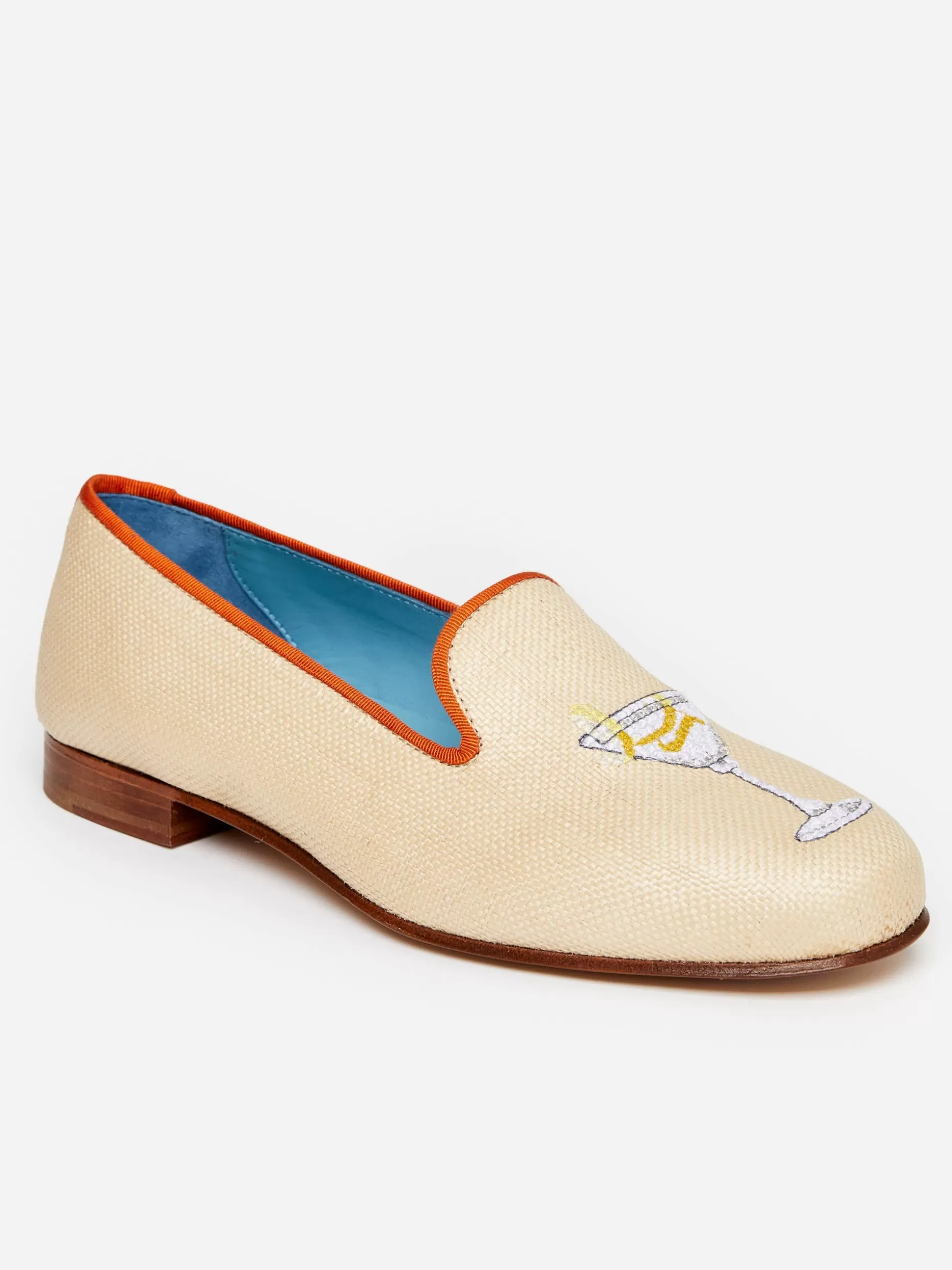 J. McLaughlin J.McL X Stubbs Wootton Grasscloth Slippers In Martini- Shoes & Accessories | Loafers