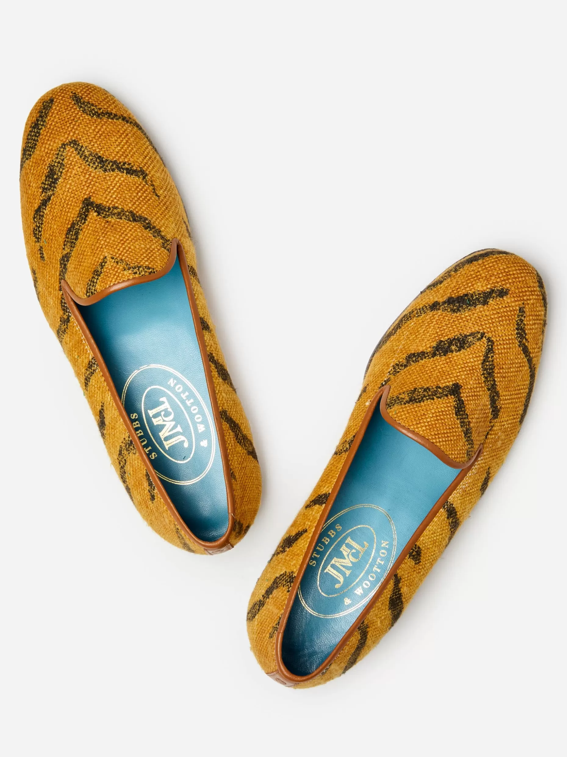 J. McLaughlin J.McL X Stubbs Wootton Printed Slippers In Tiger- Shoes & Accessories | Loafers