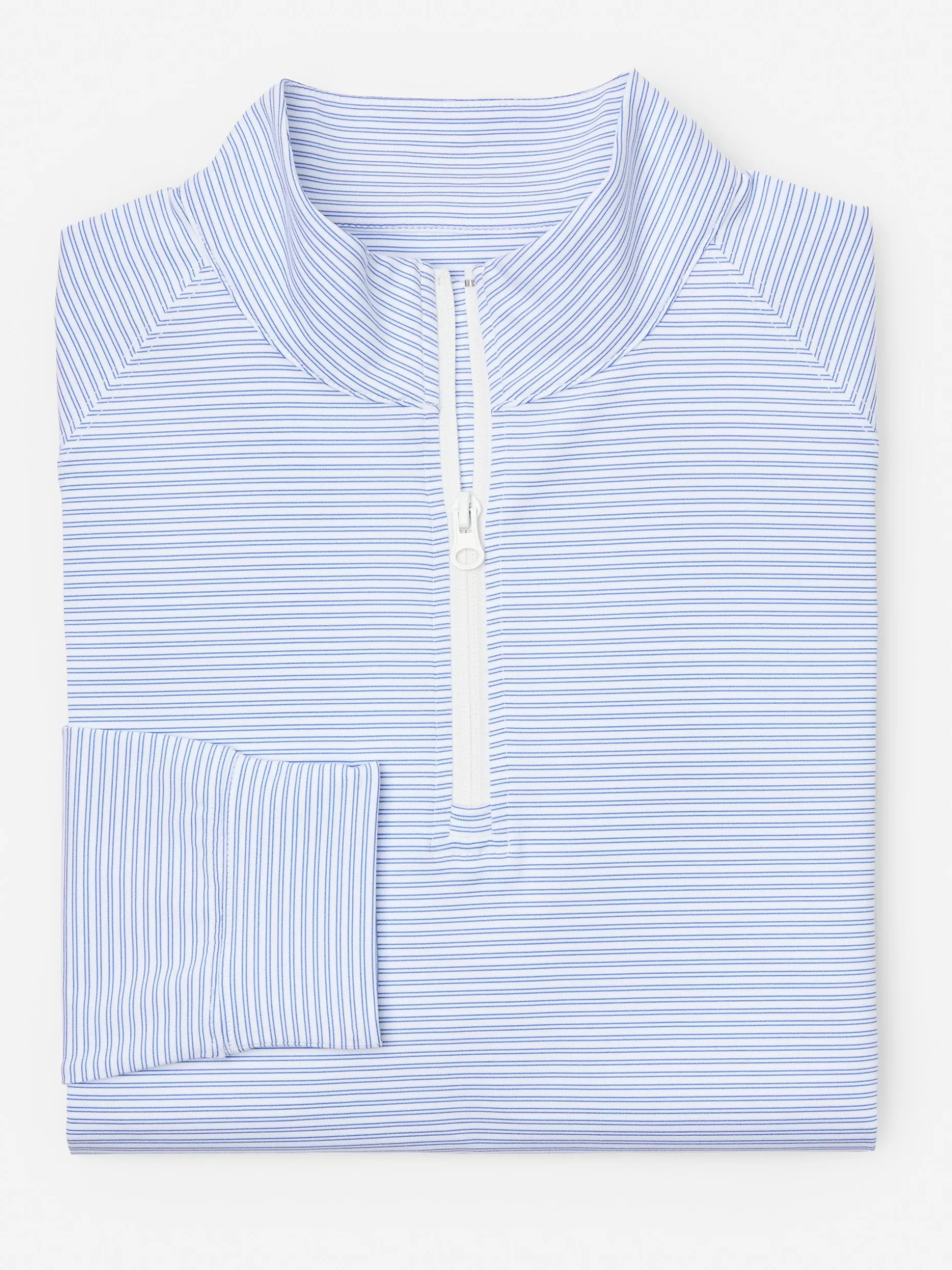 J. McLaughlin Kosta Performance 1/2 Zip In Covington Stripe- Knits & Polos