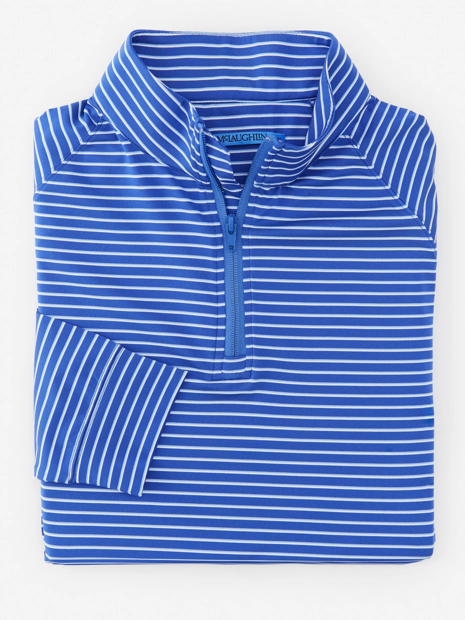 J. McLaughlin Kosta Performance 1/2 Zip In Murphy Stripe- Knits & Polos