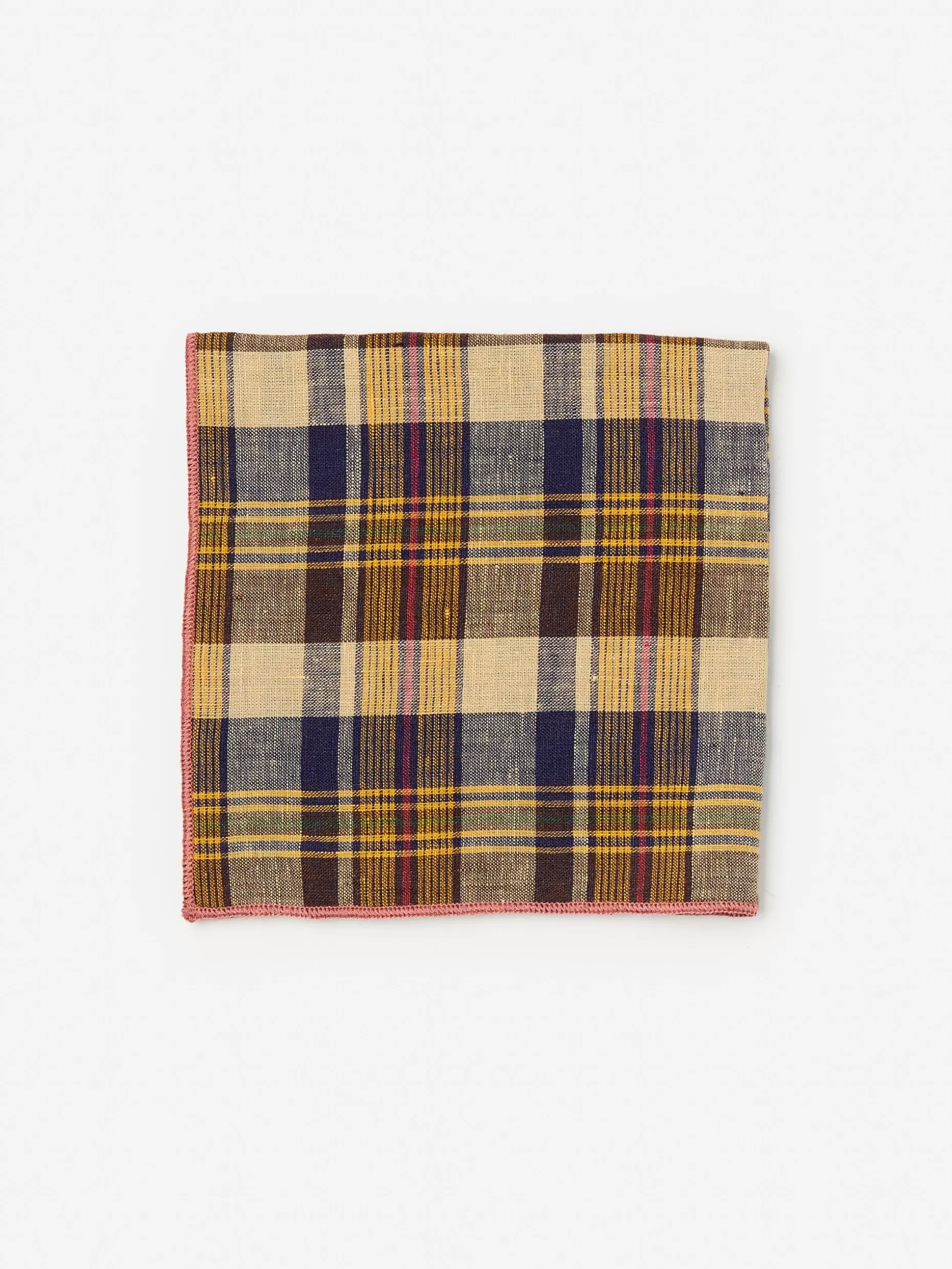 J. McLaughlin Linen Pocket Square In Plaid- Shoes & Accessories | Pocket Squares