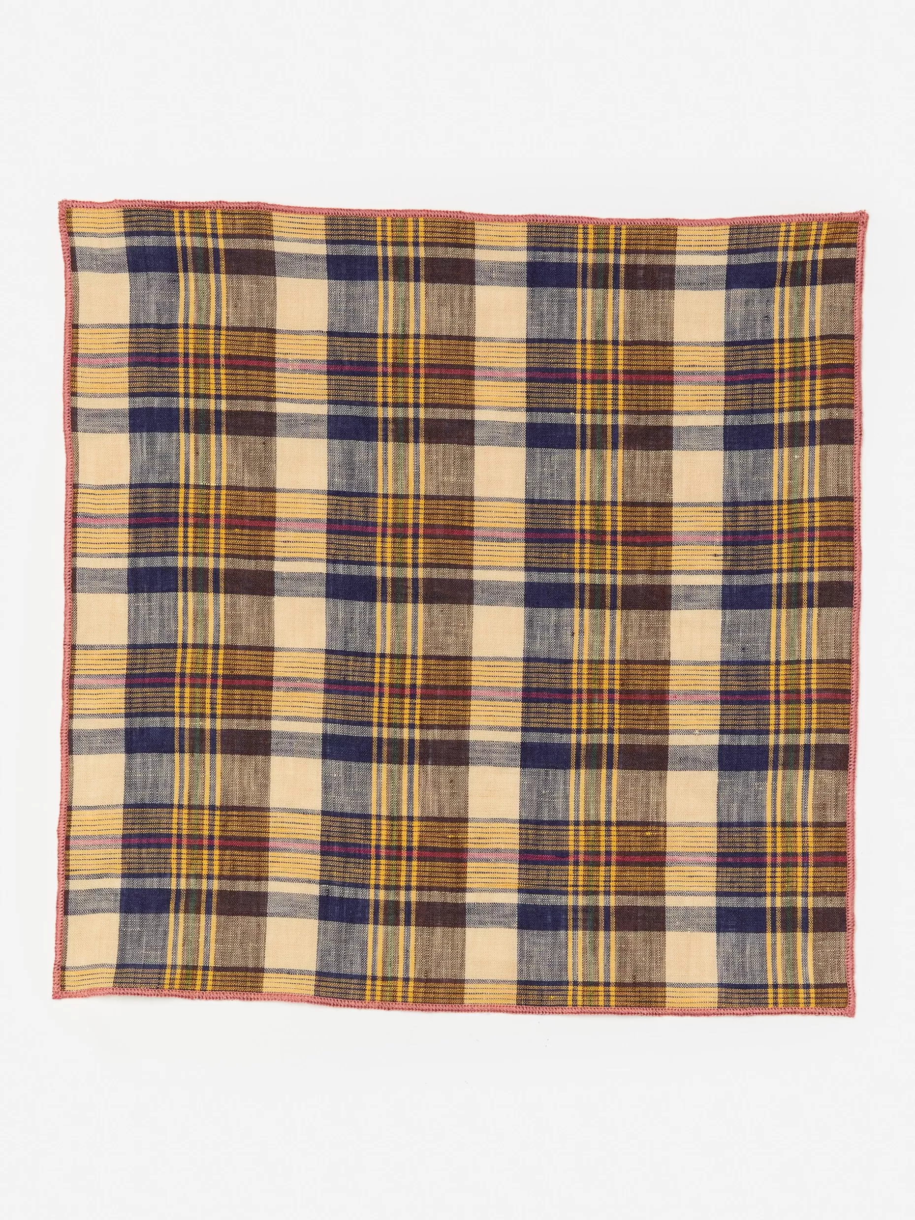 J. McLaughlin Linen Pocket Square In Plaid- Shoes & Accessories | Pocket Squares