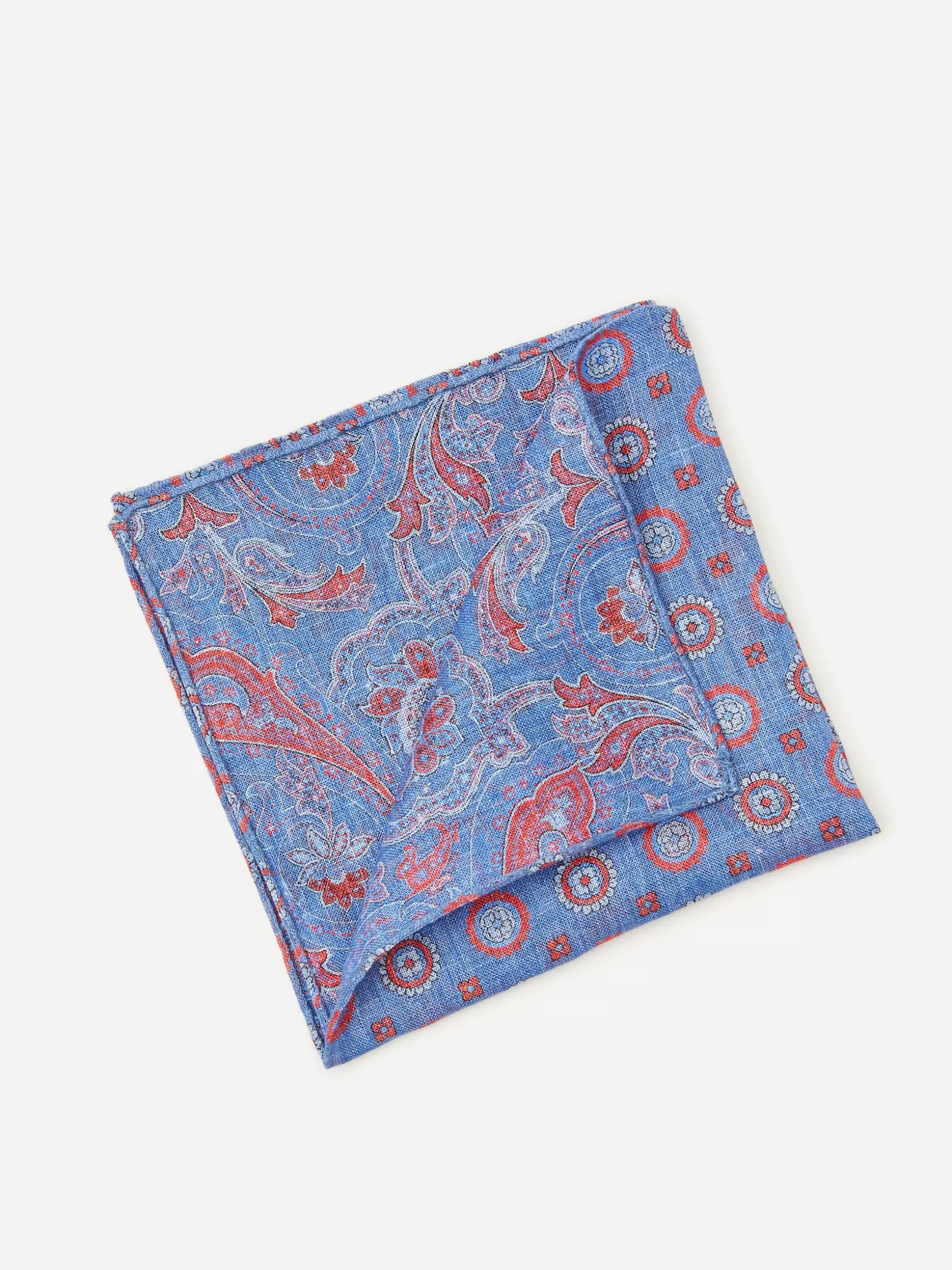 J. McLaughlin Linen Pocket Square In Reverse Paisley- Shoes & Accessories | Pocket Squares