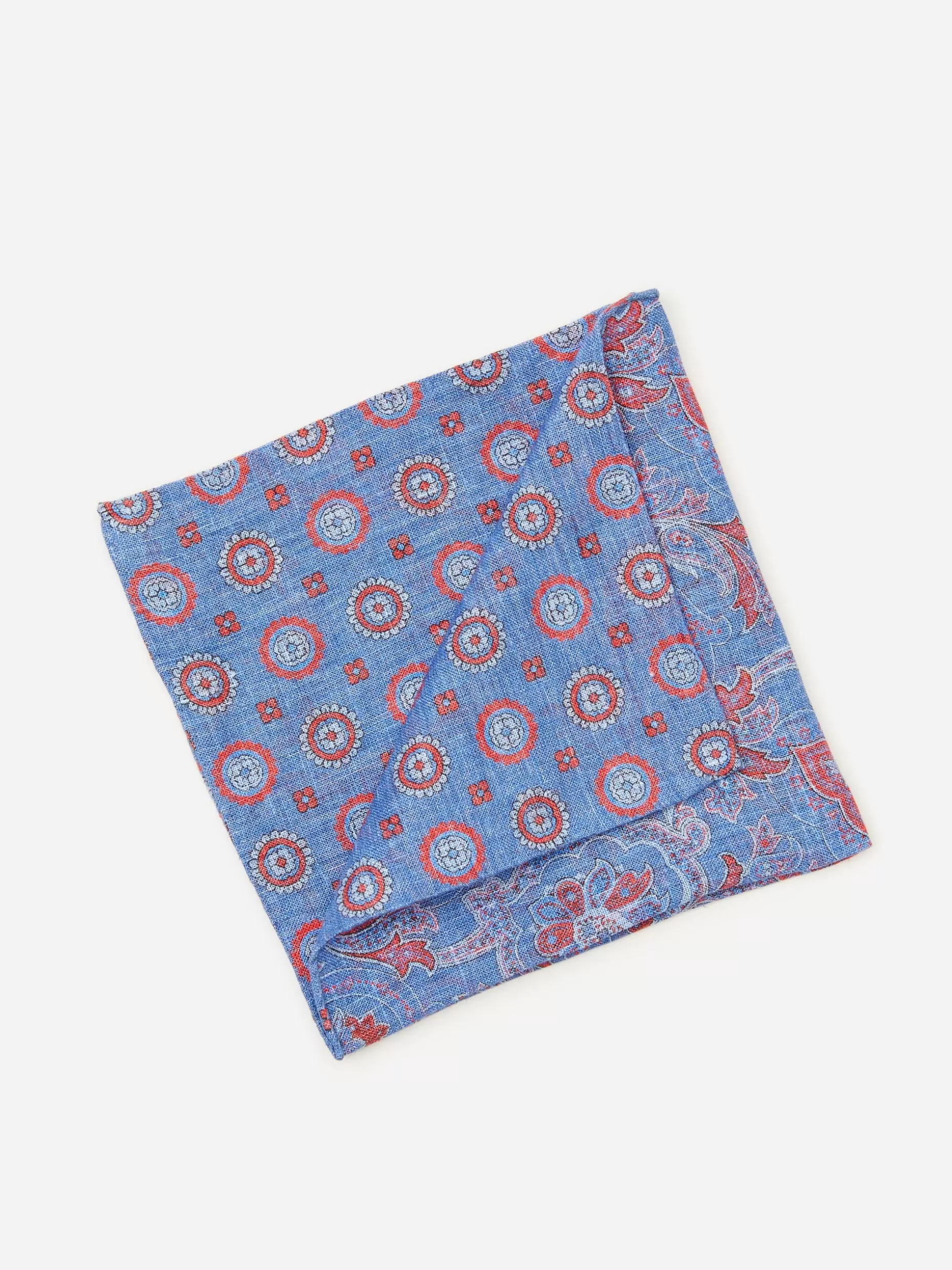 J. McLaughlin Linen Pocket Square In Reverse Paisley- Shoes & Accessories | Pocket Squares