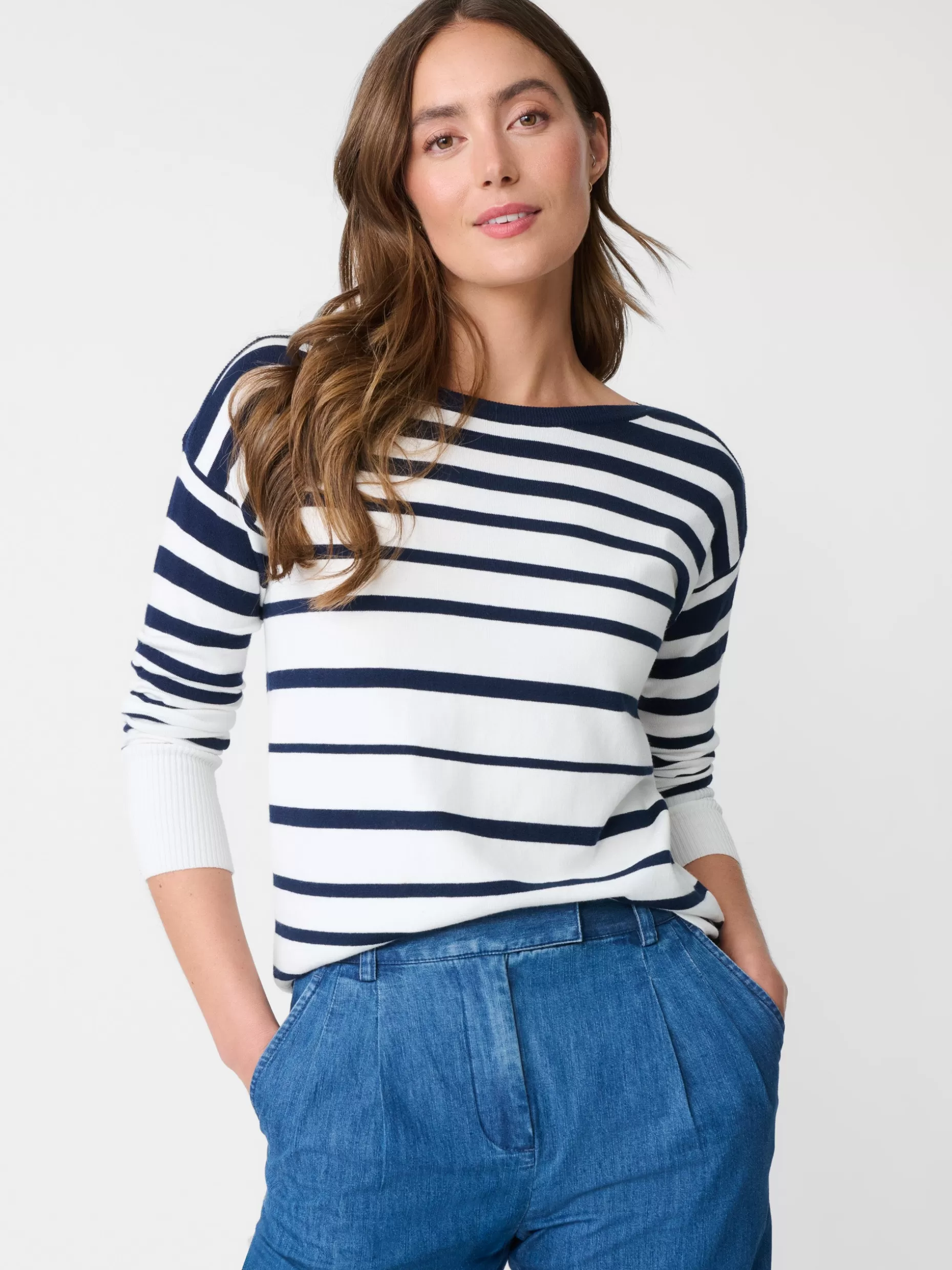 J. McLaughlin Marin Sweater In Stripe-Women Sweaters