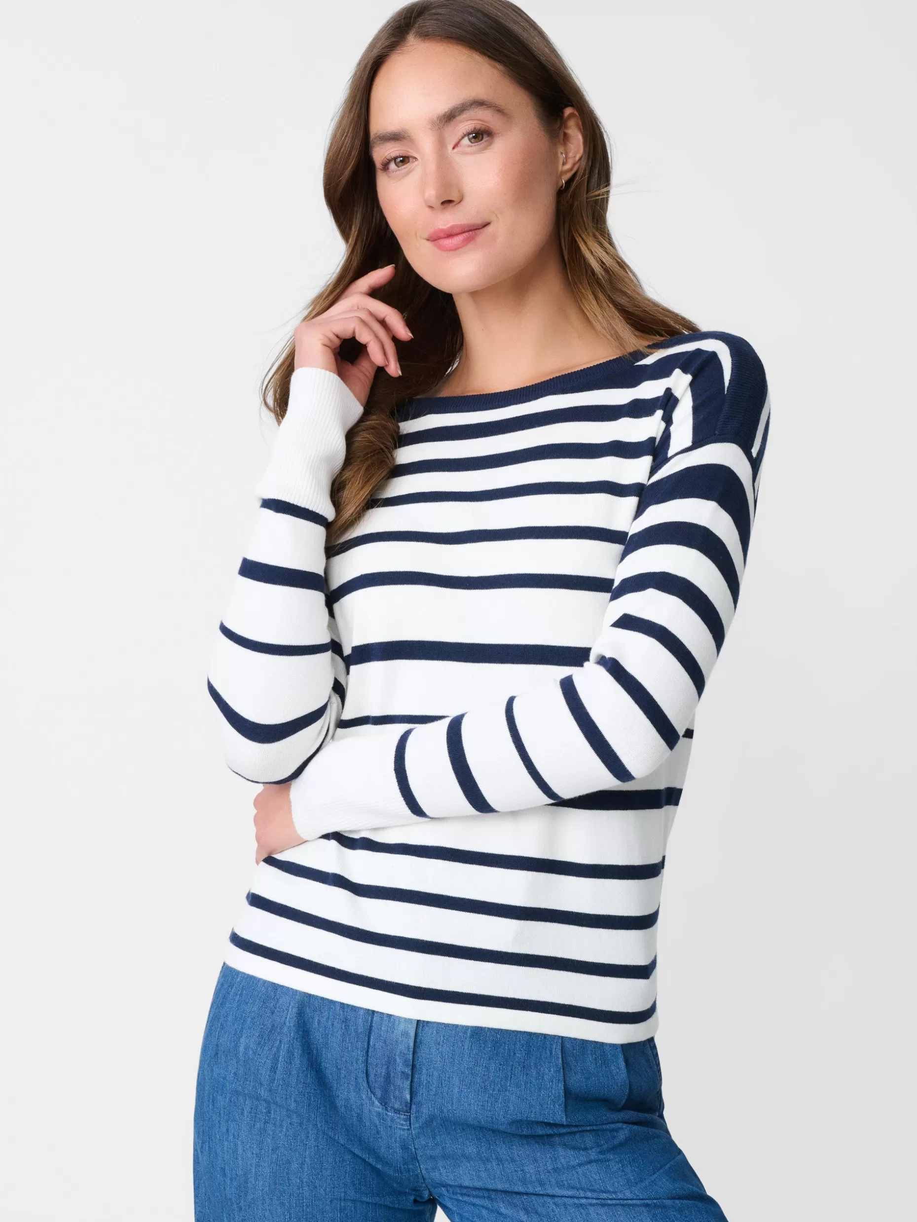 J. McLaughlin Marin Sweater In Stripe-Women Sweaters