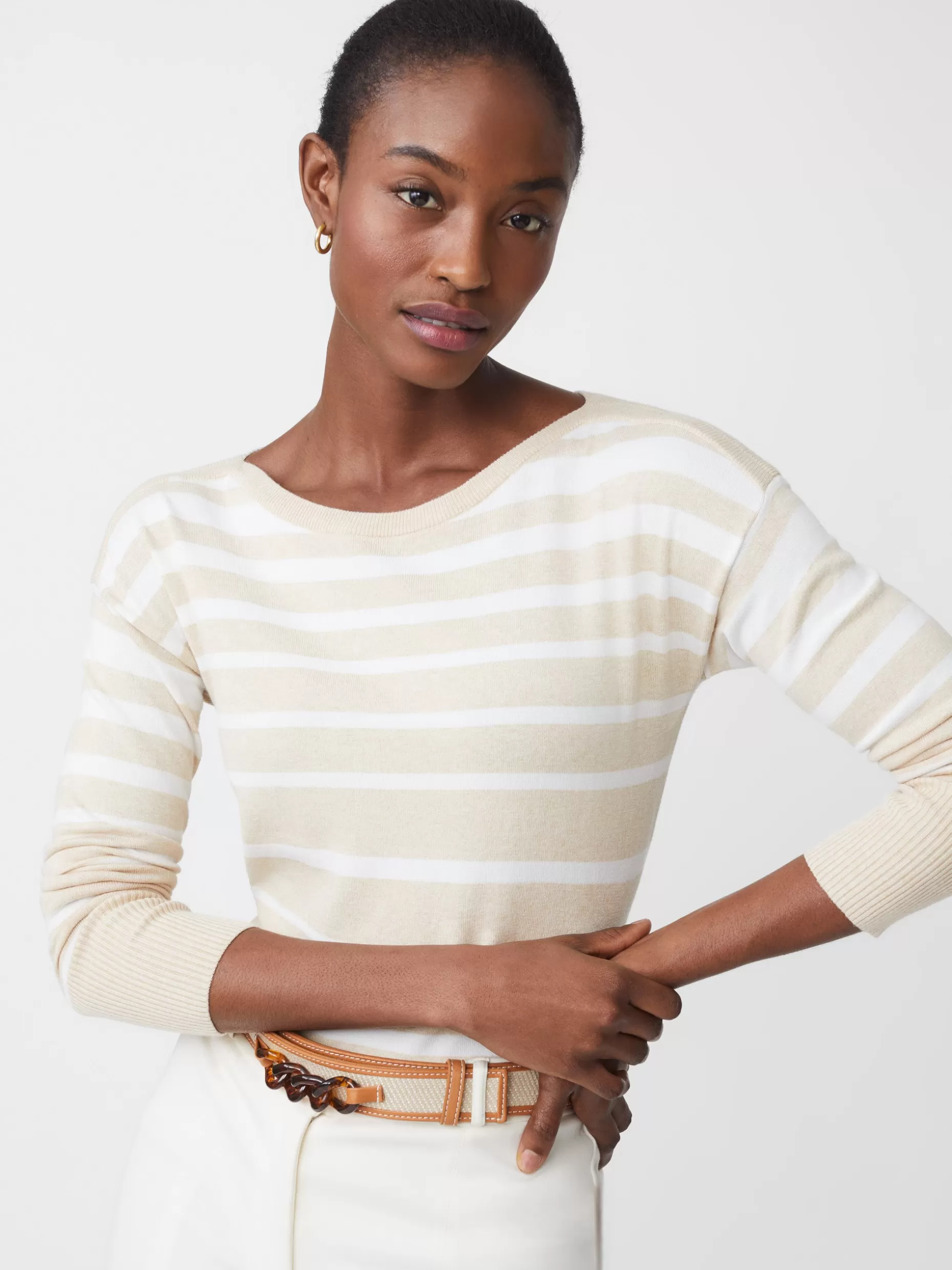 J. McLaughlin Marin Sweater In Stripe-Women Sweaters